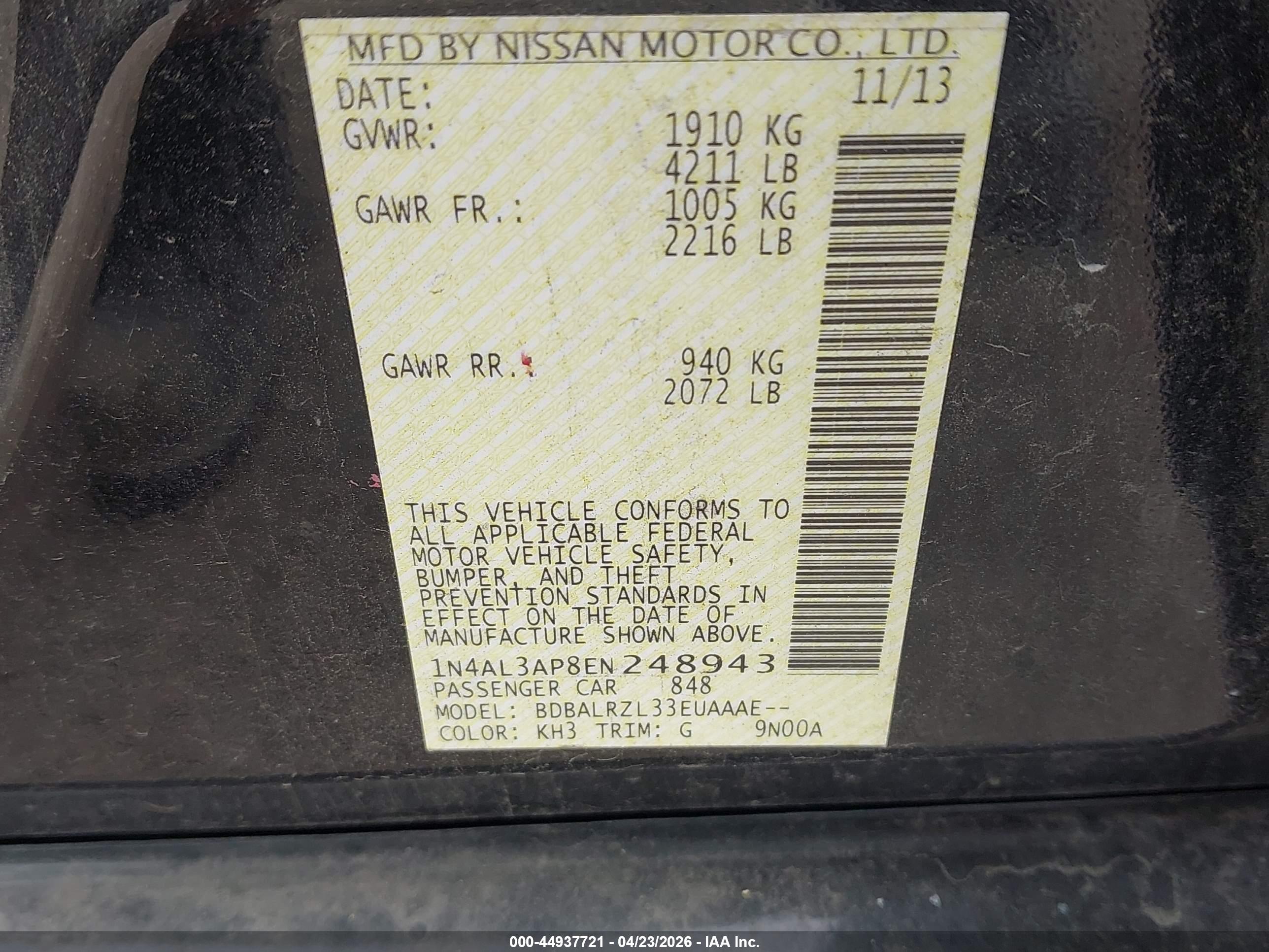 NISSAN ALTIMA image 9