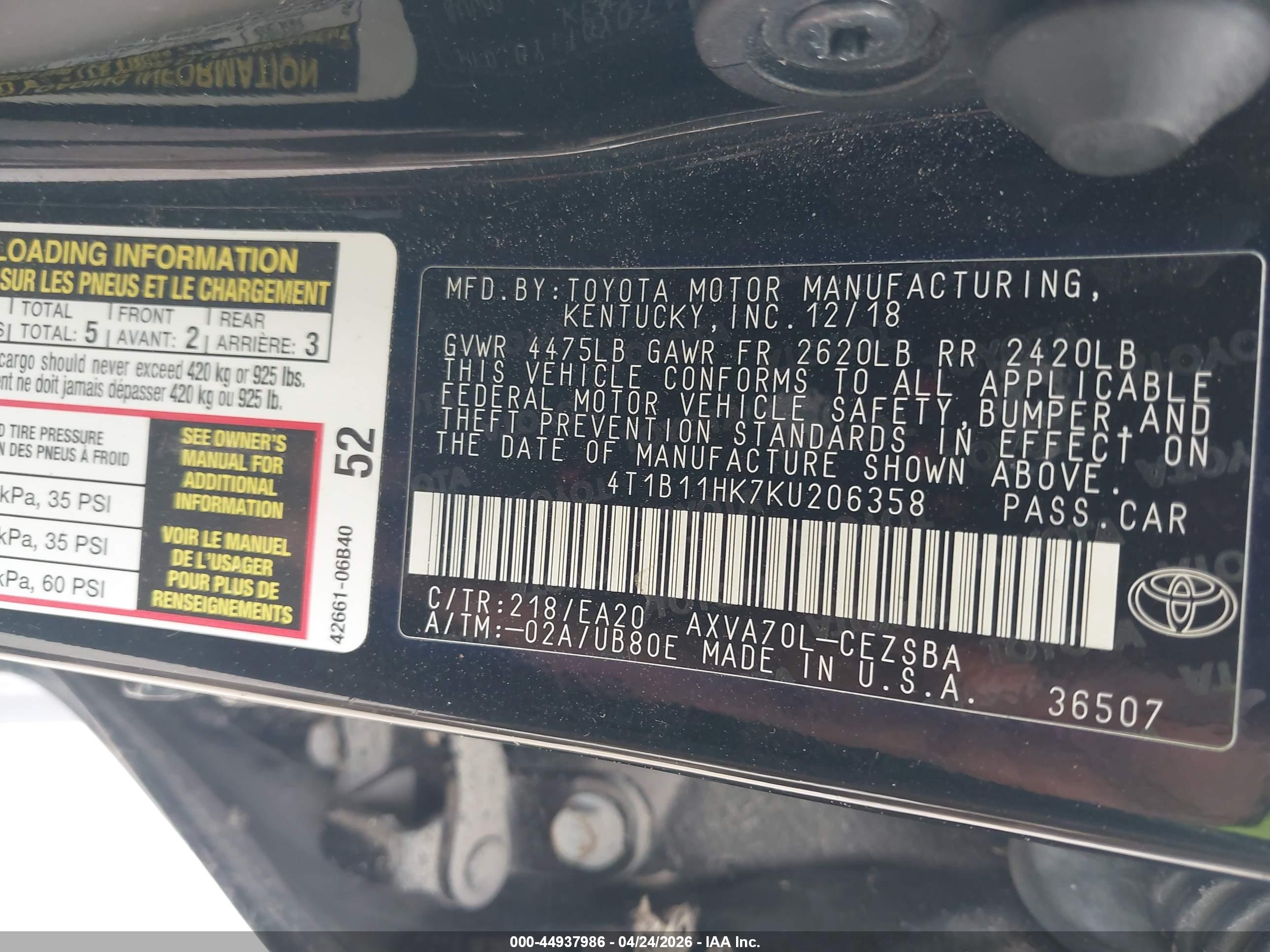 TOYOTA CAMRY image 9