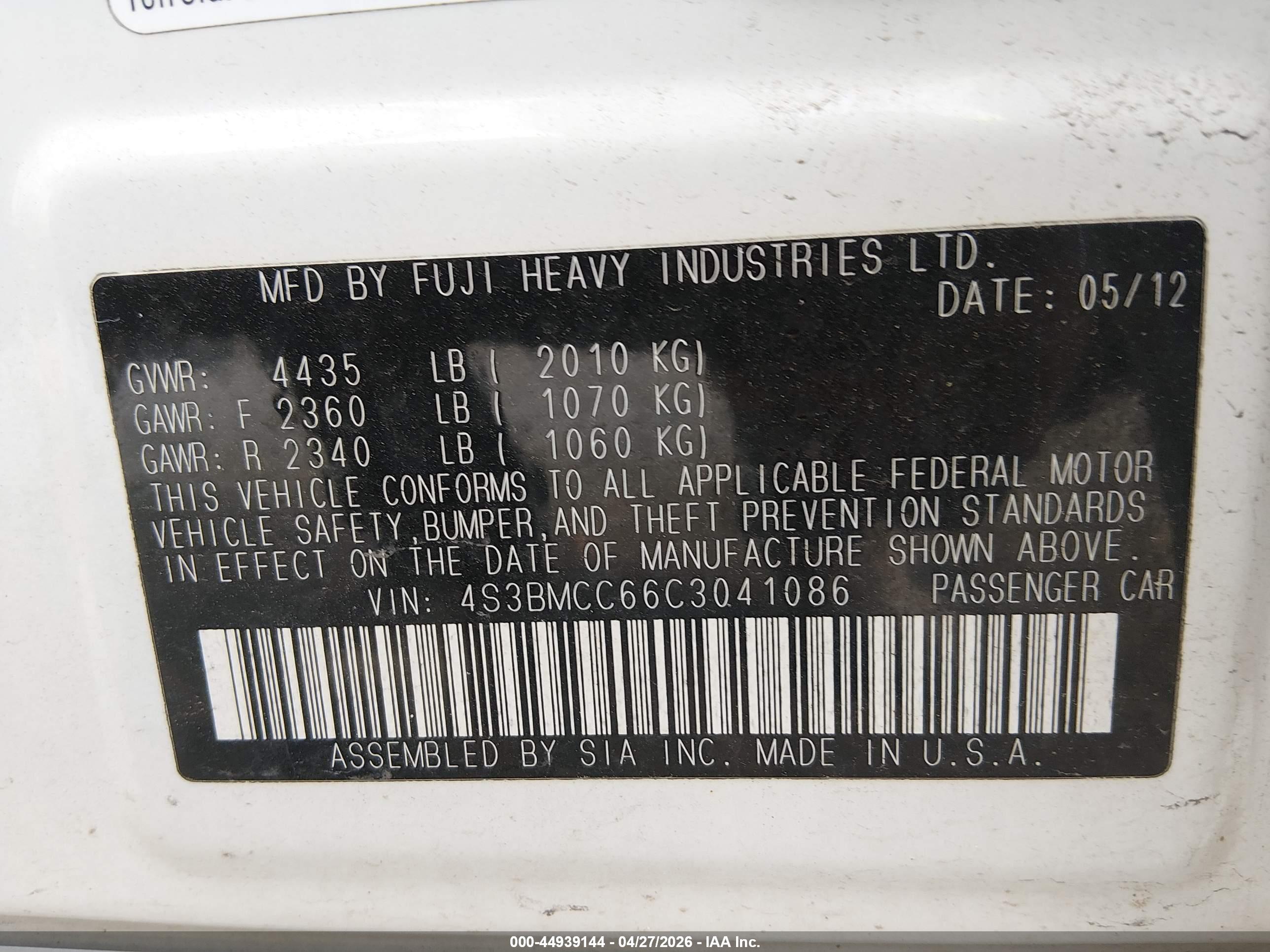 SUBARU LEGACY image 9