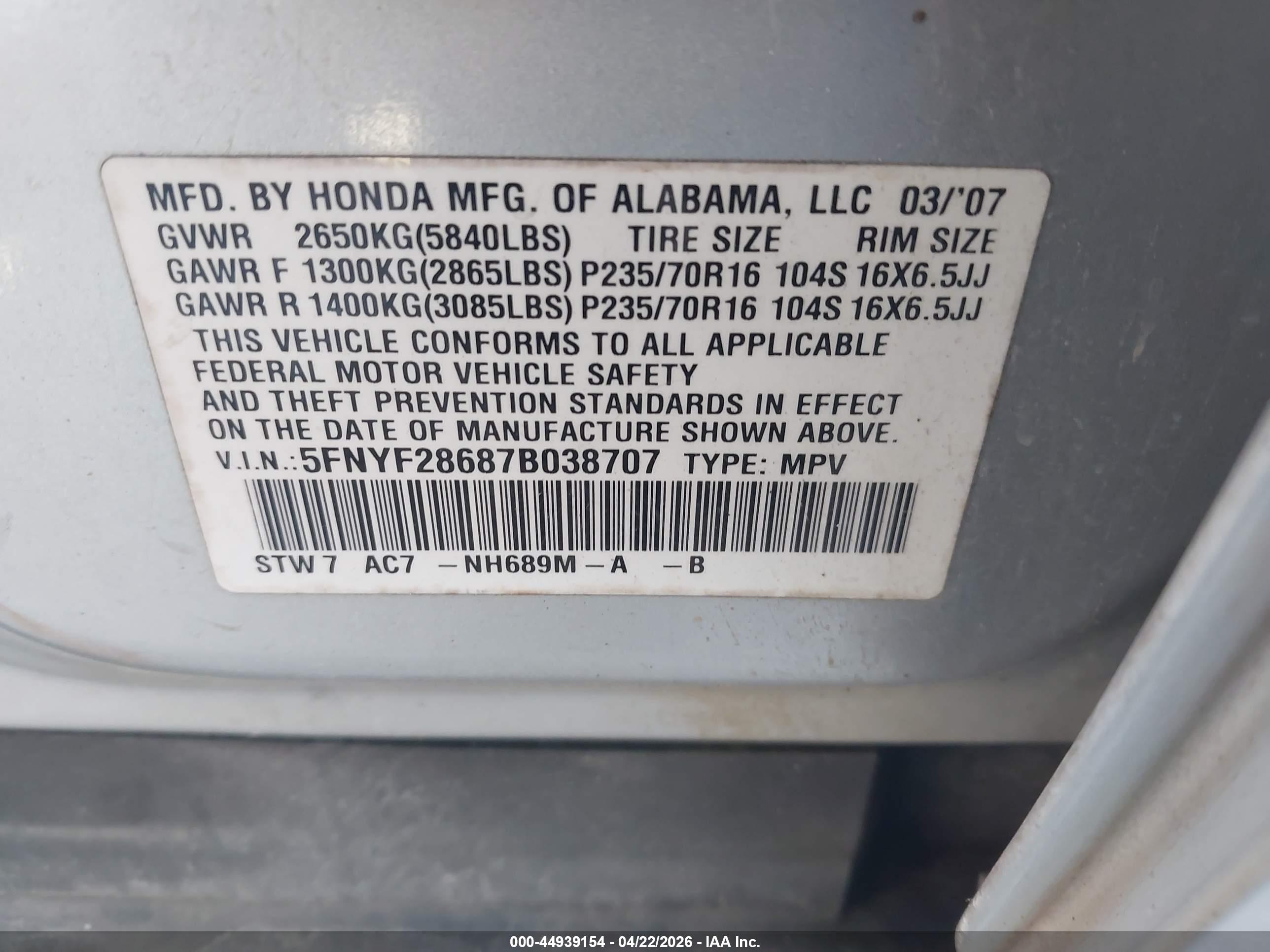 HONDA PILOT image 9