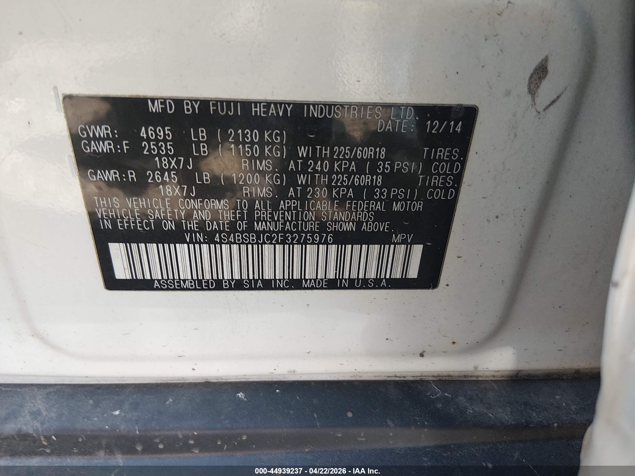 SUBARU OUTBACK image 9