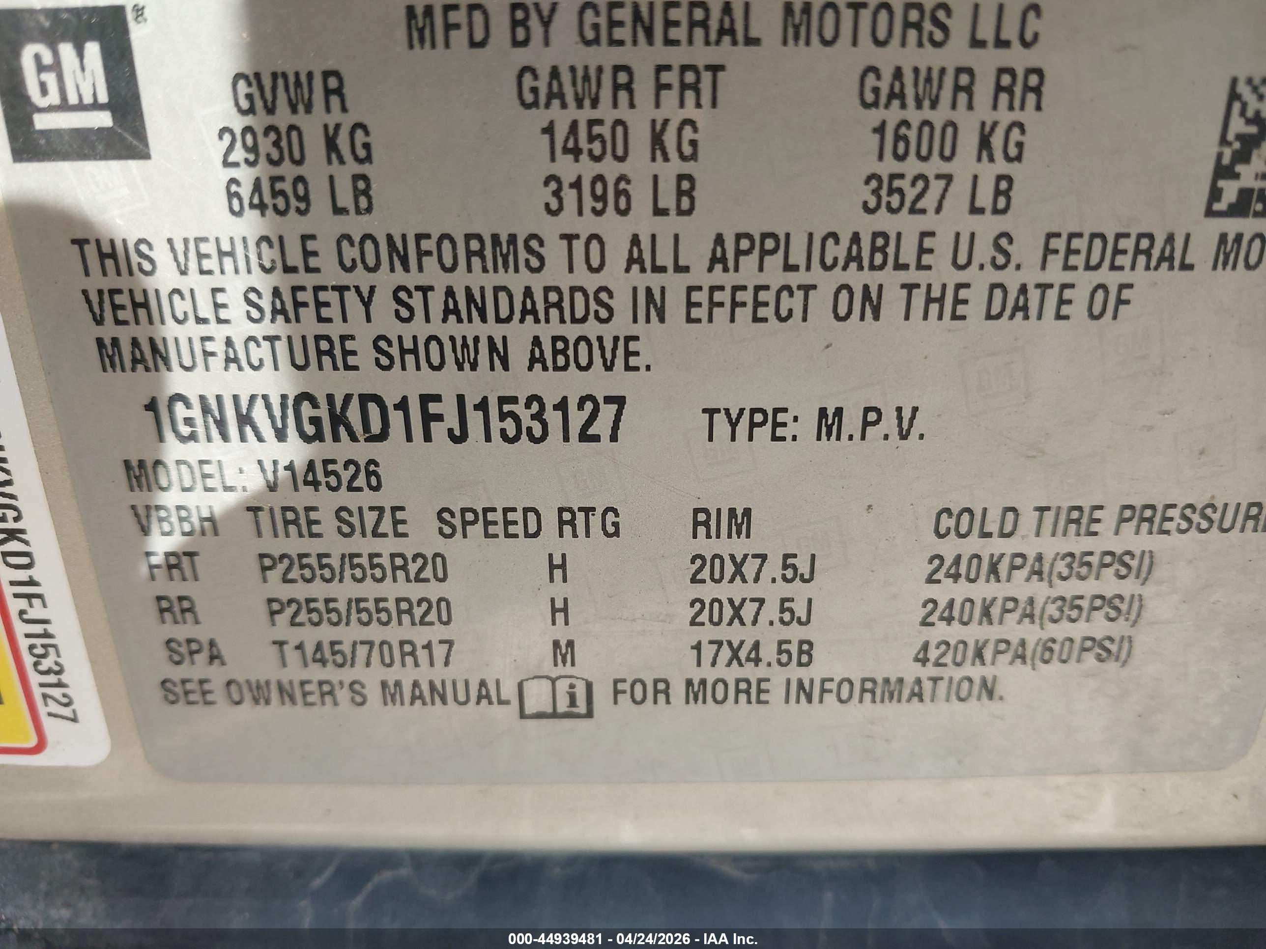 CHEVROLET TRAVERSE image 9