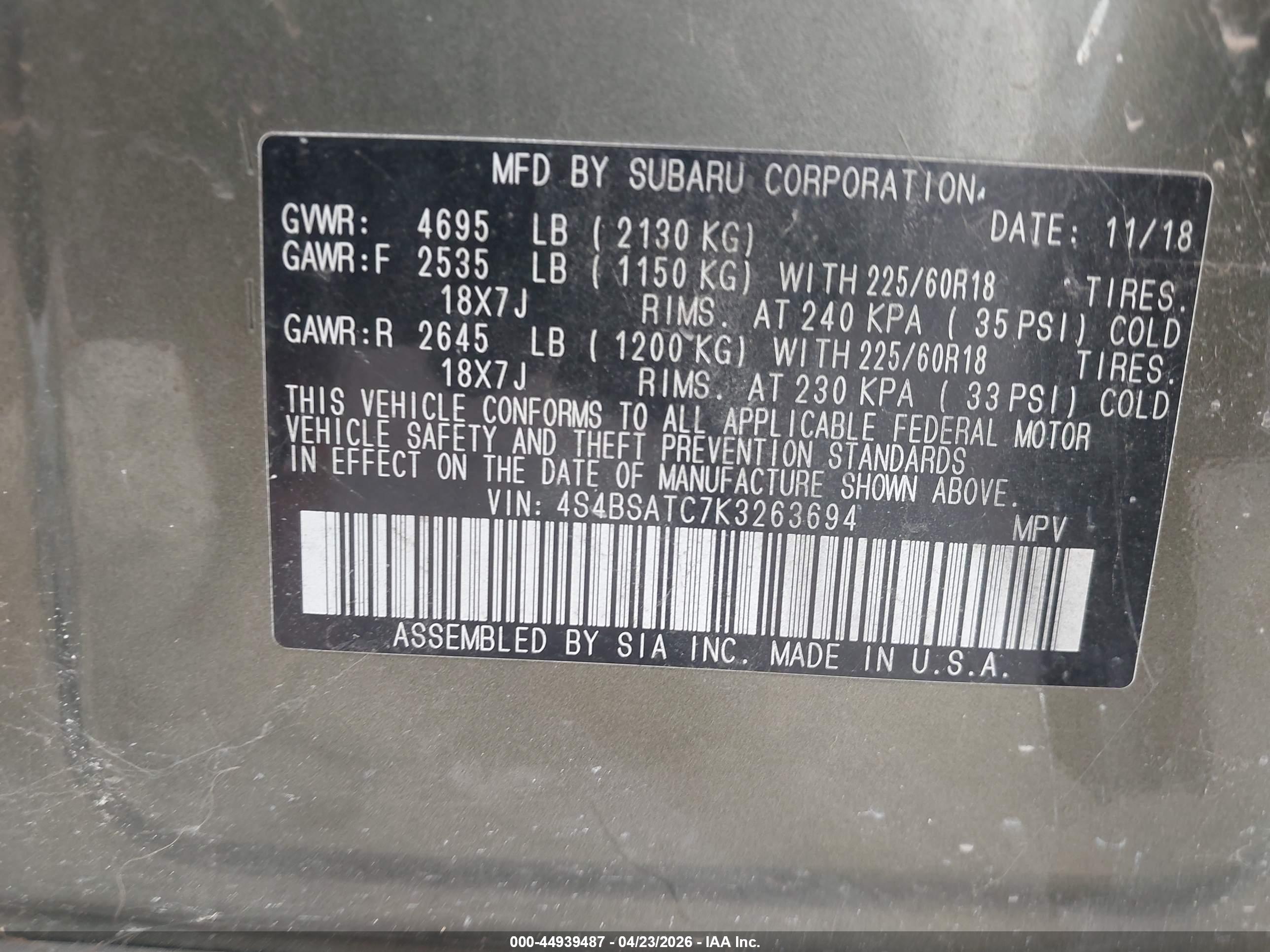 SUBARU OUTBACK image 9