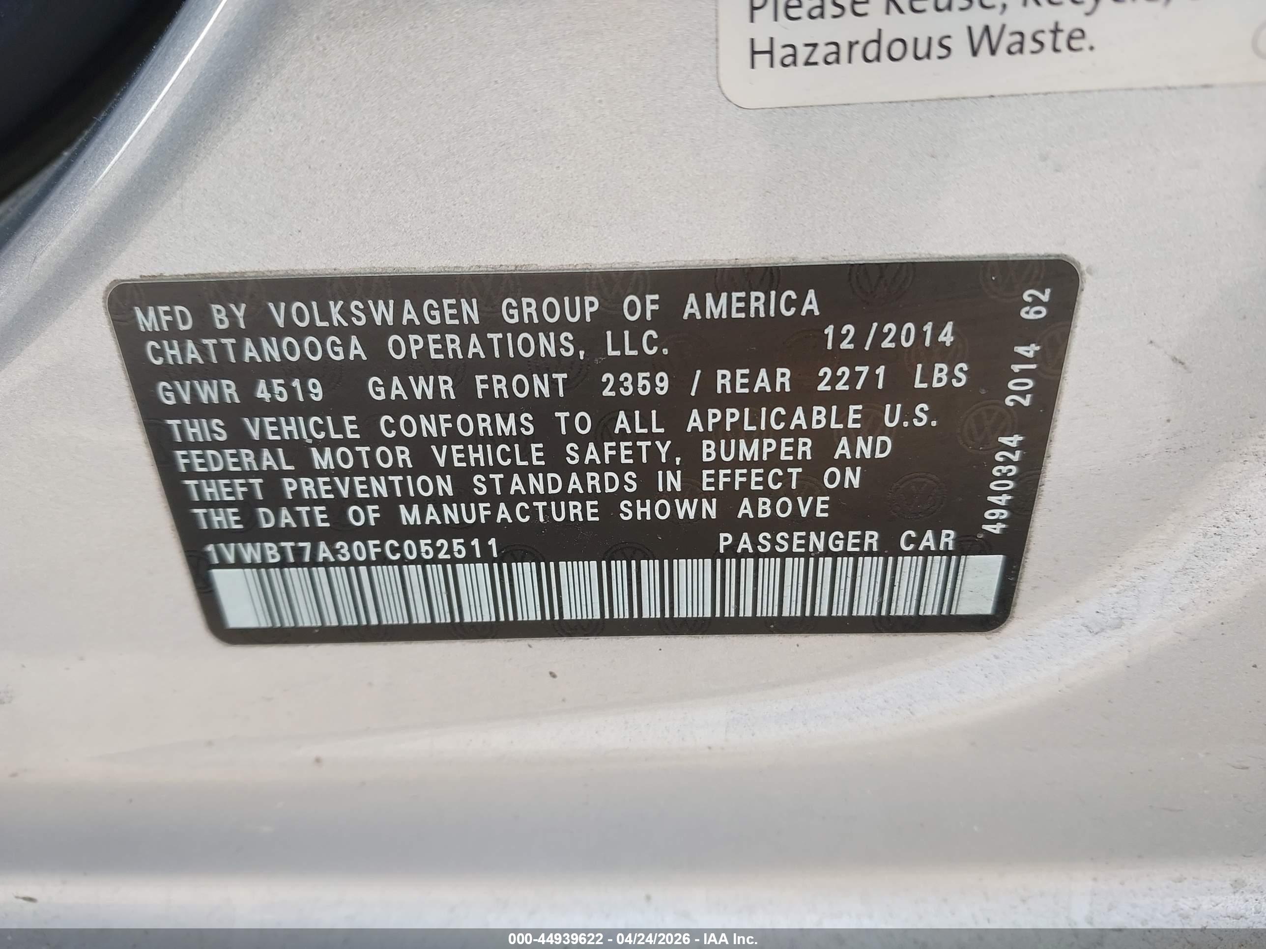 VOLKSWAGEN PASSAT image 9