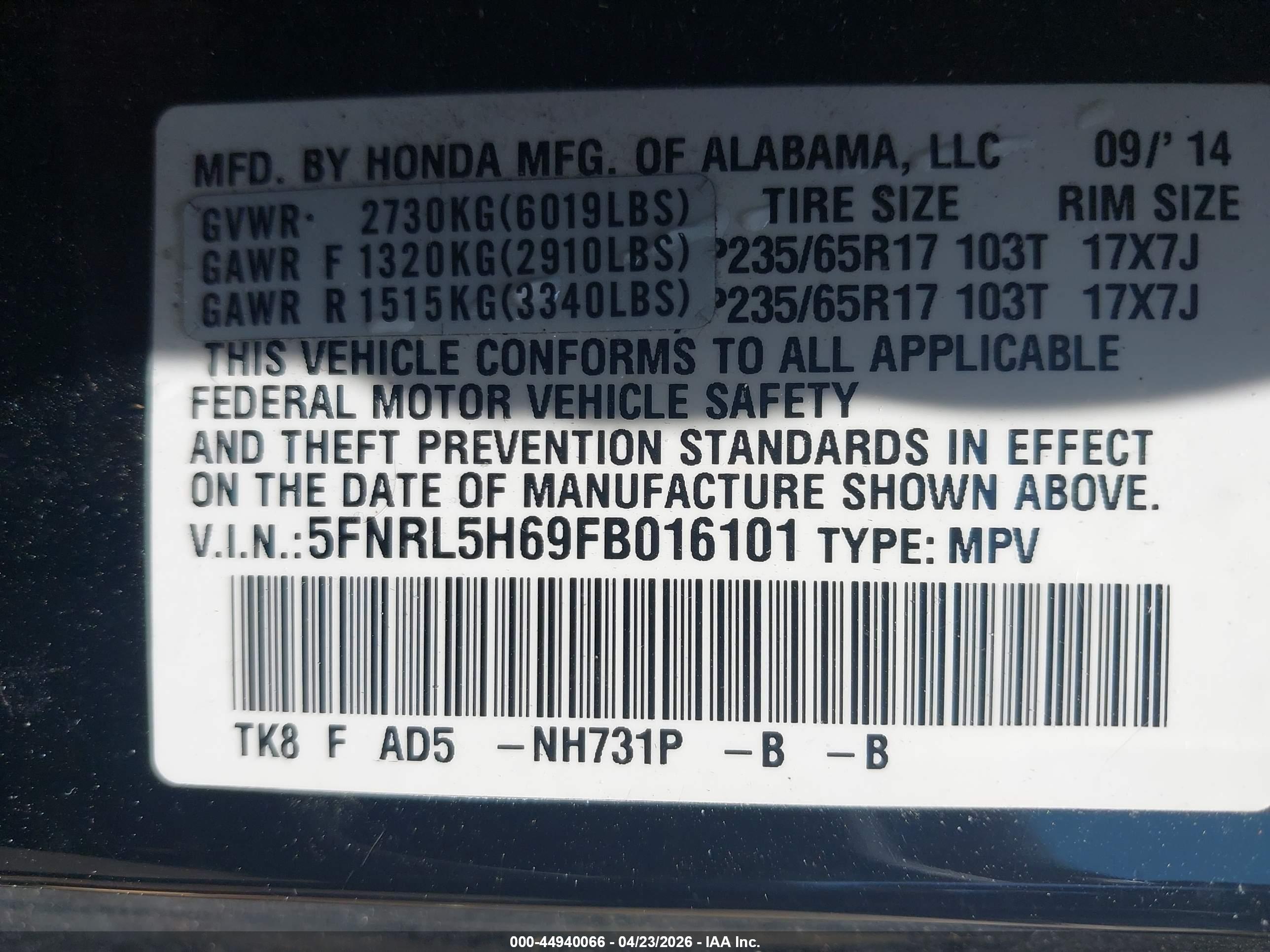 HONDA ODYSSEY image 9