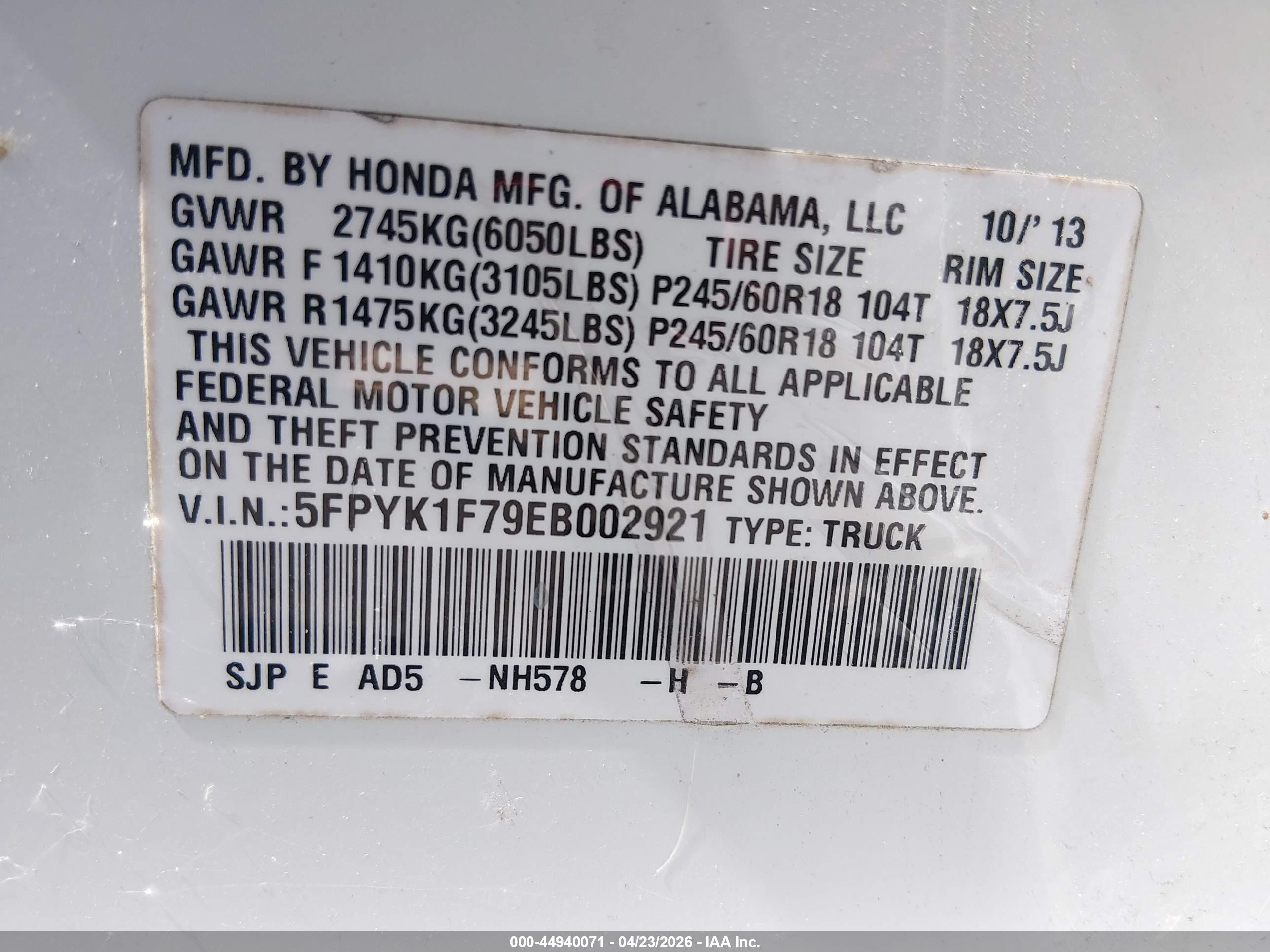 HONDA RIDGELINE image 9