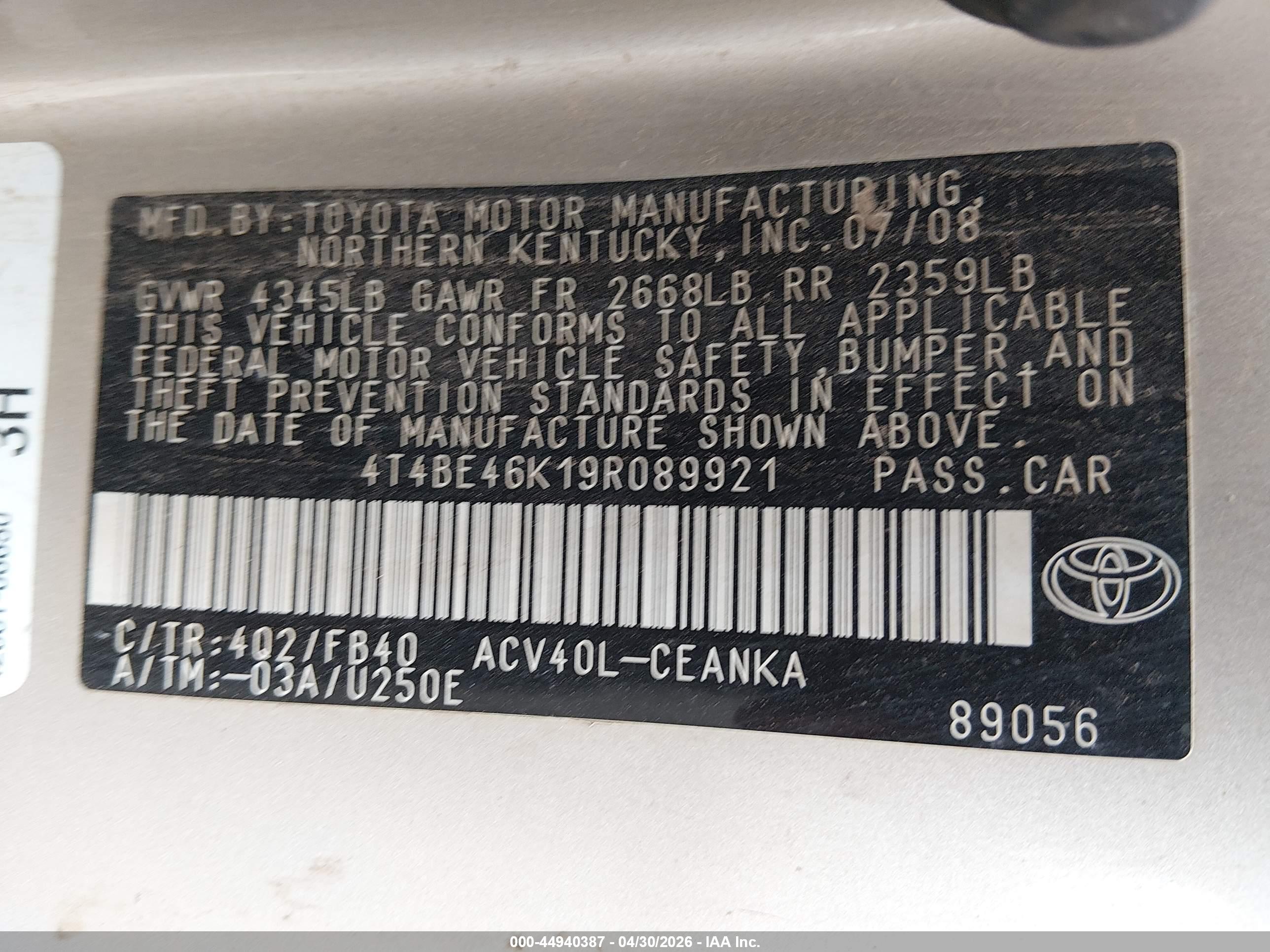 TOYOTA CAMRY image 9