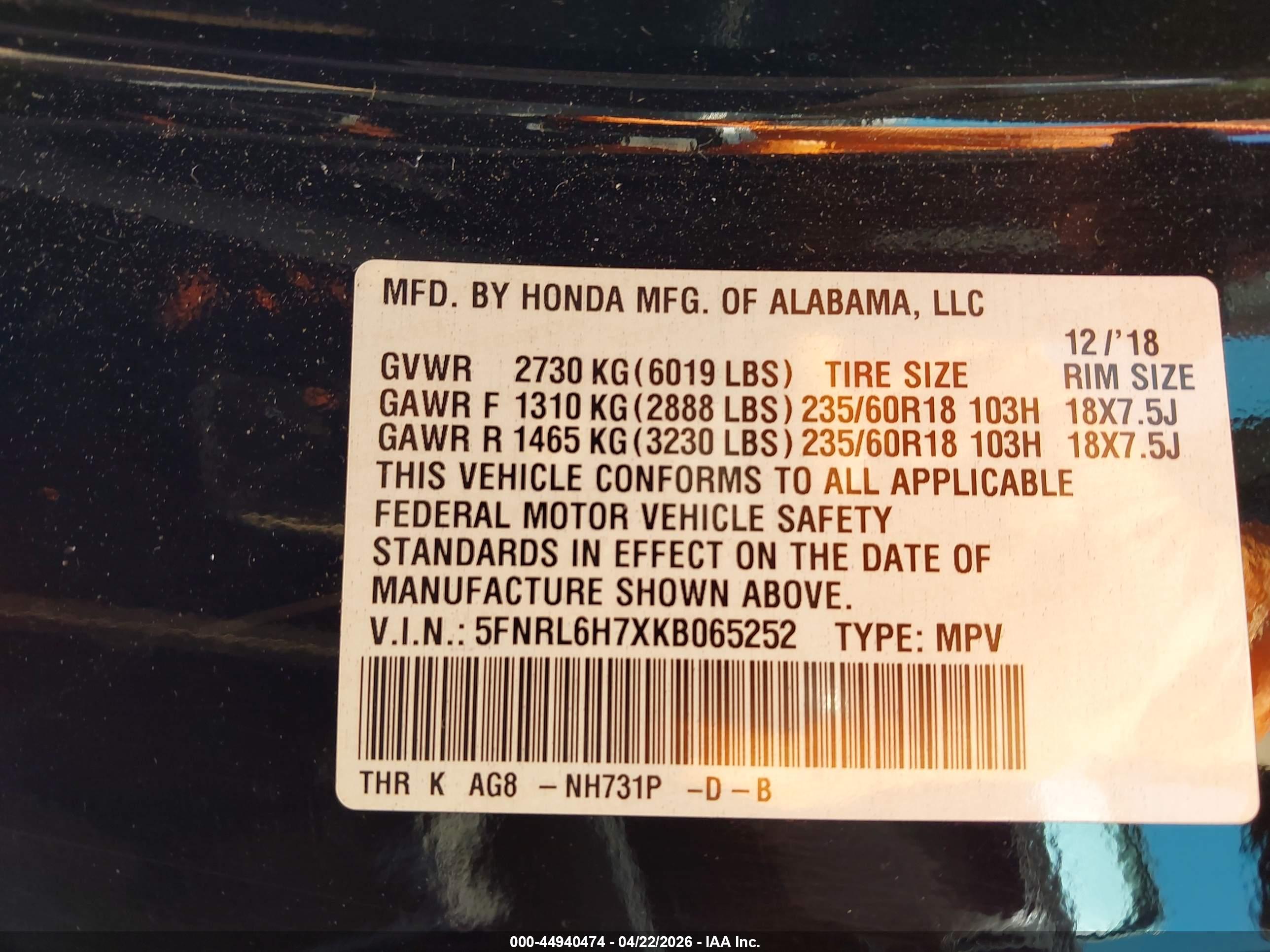 HONDA ODYSSEY image 9