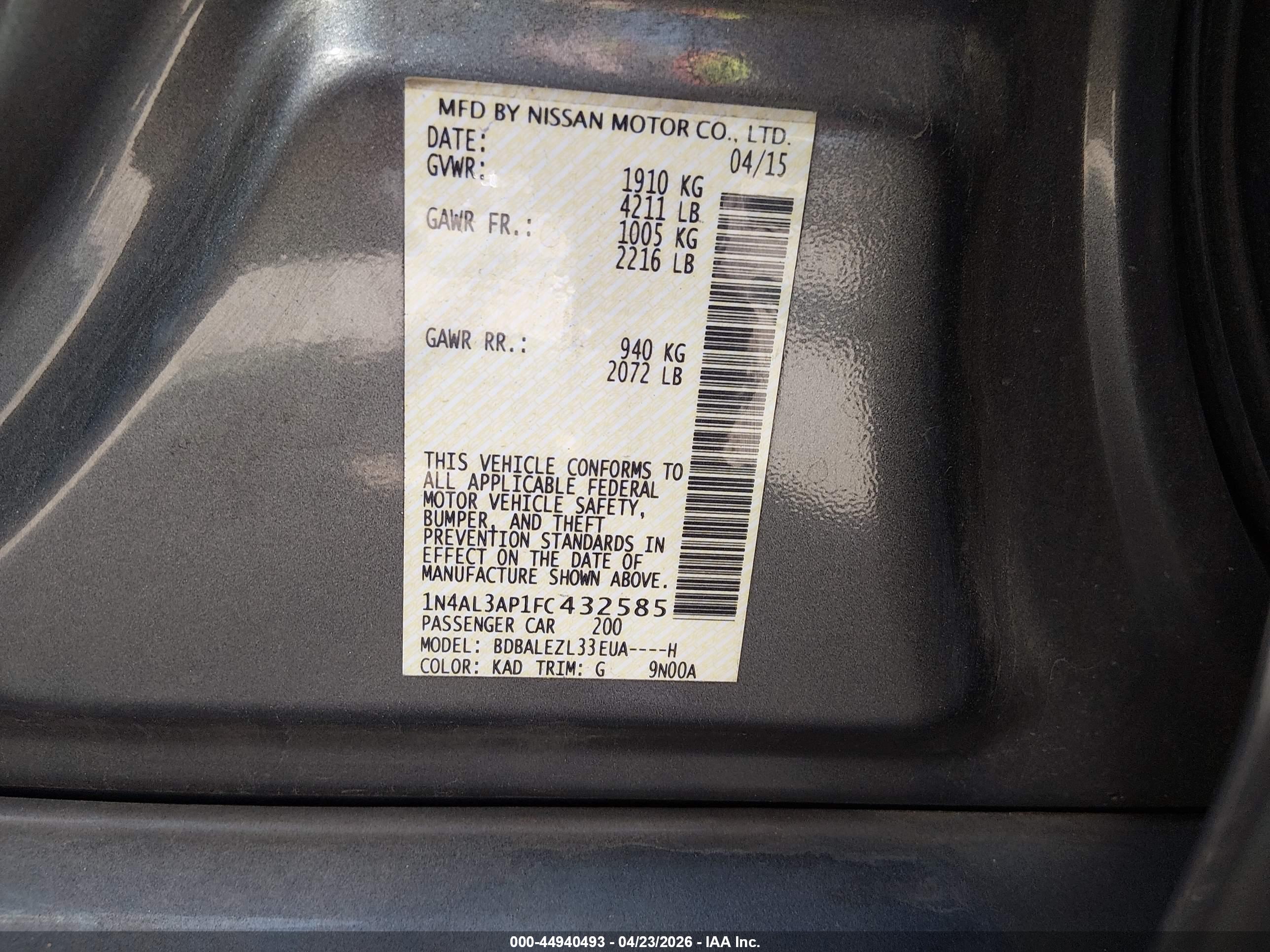 NISSAN ALTIMA image 9