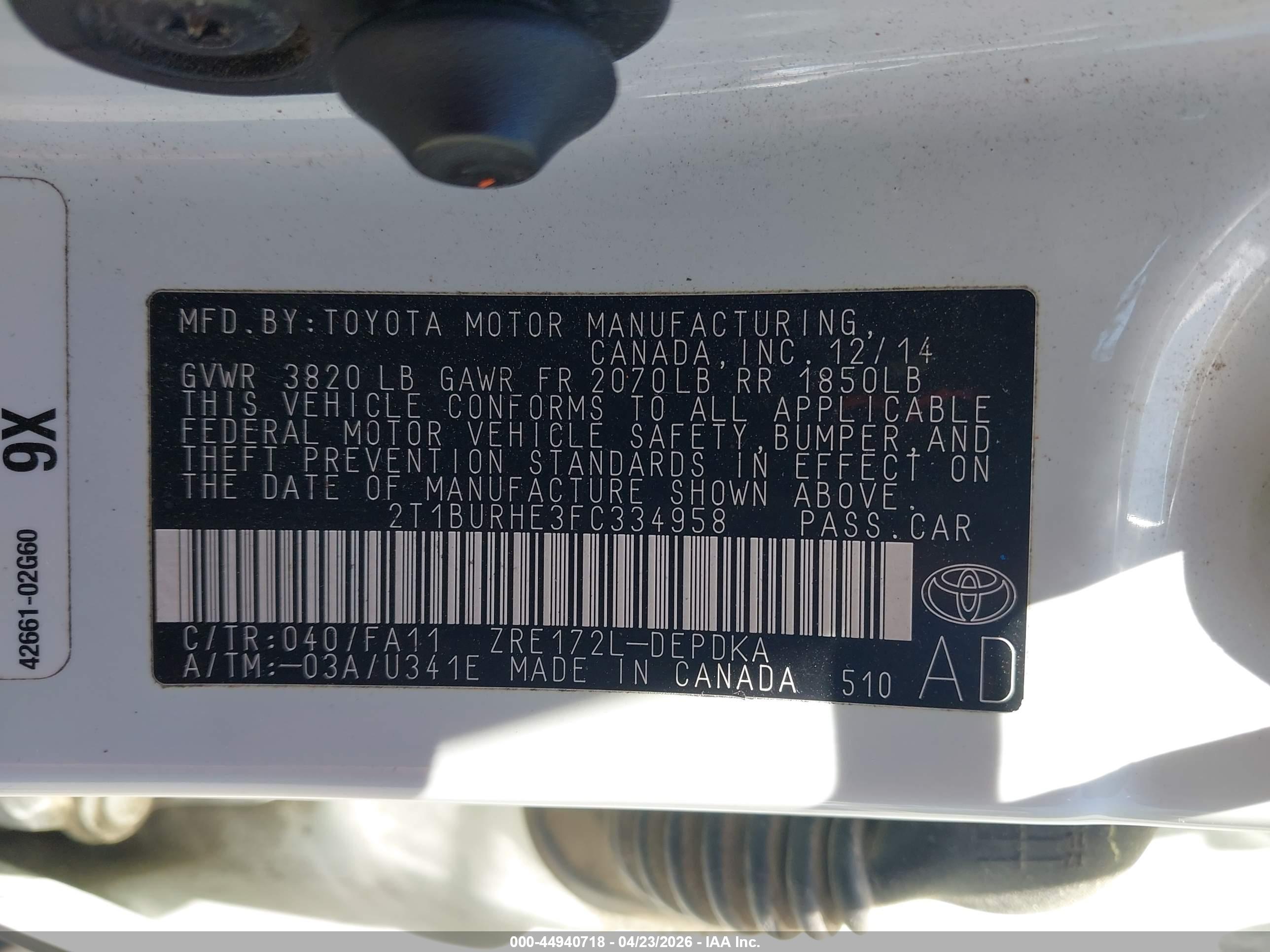 TOYOTA COROLLA image 9