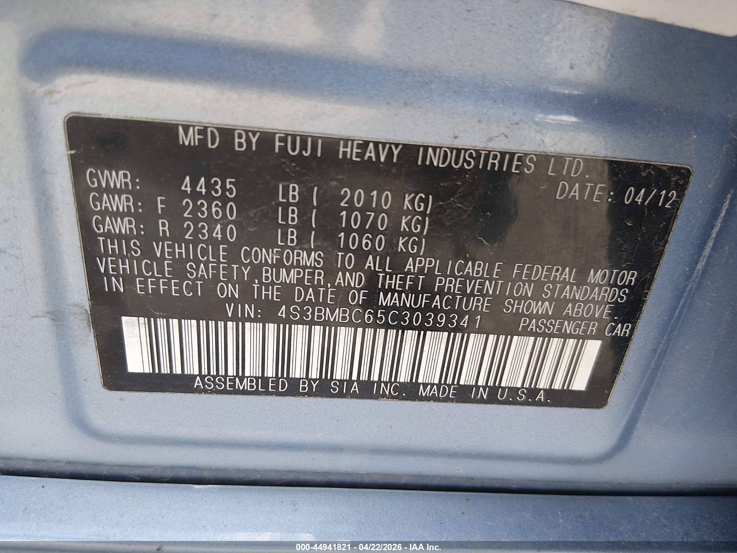 SUBARU LEGACY image 9