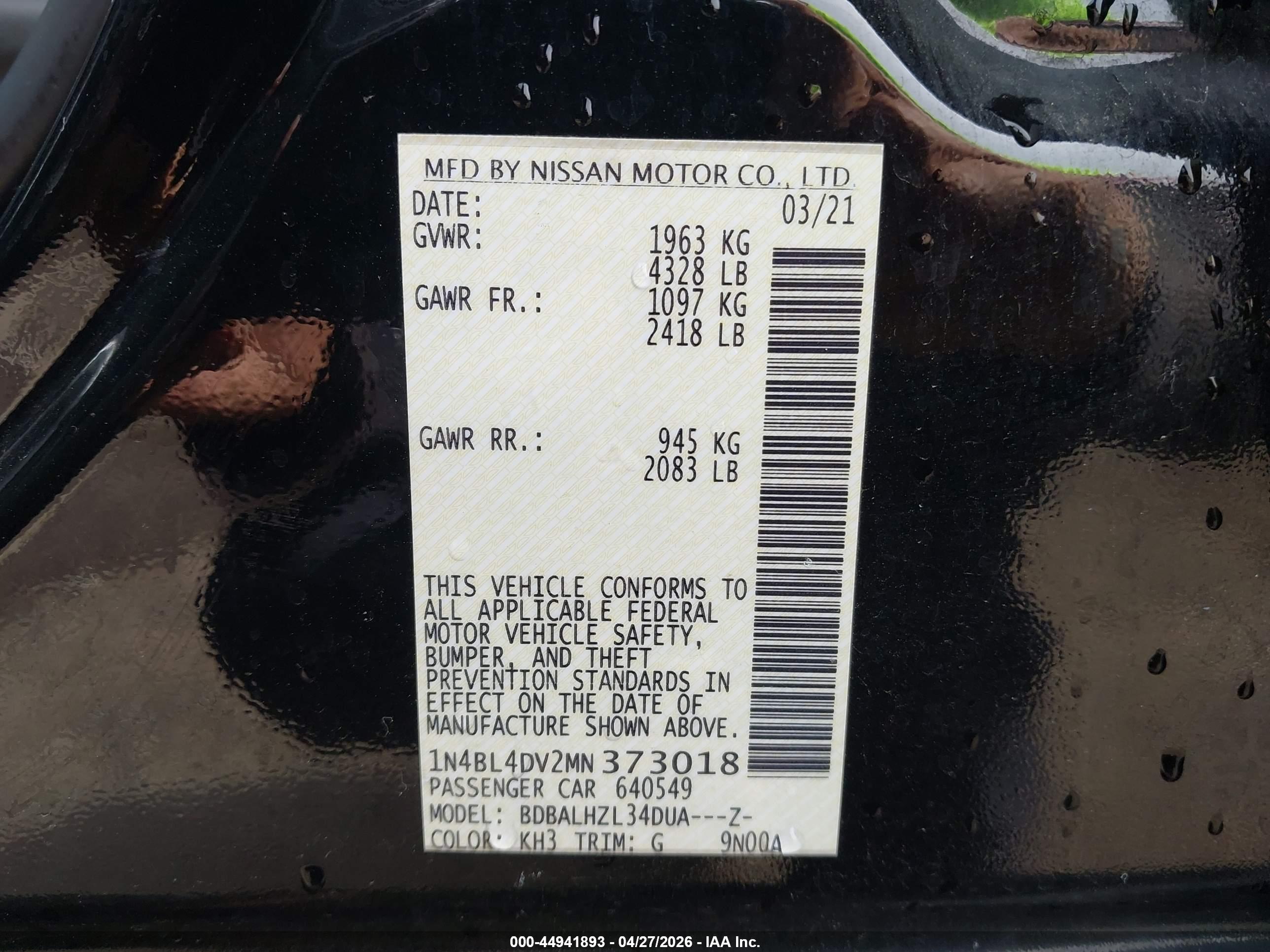 NISSAN ALTIMA image 9