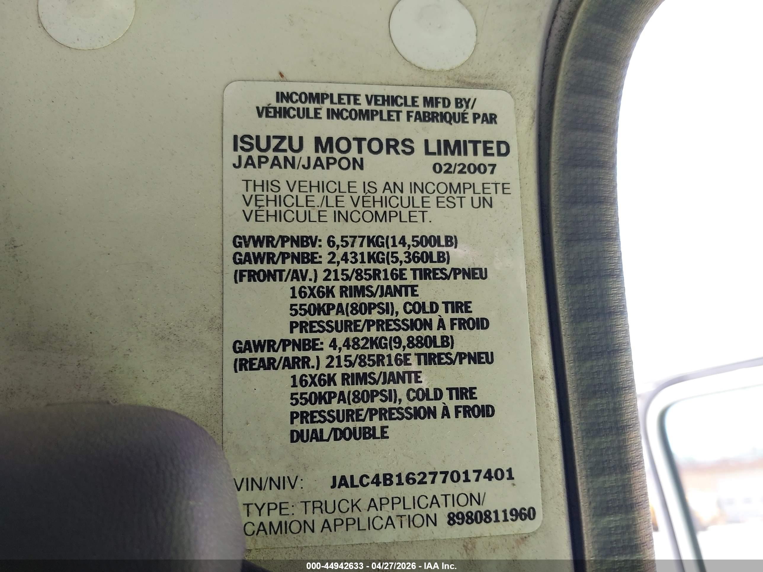 ISUZU W4S042 image 9