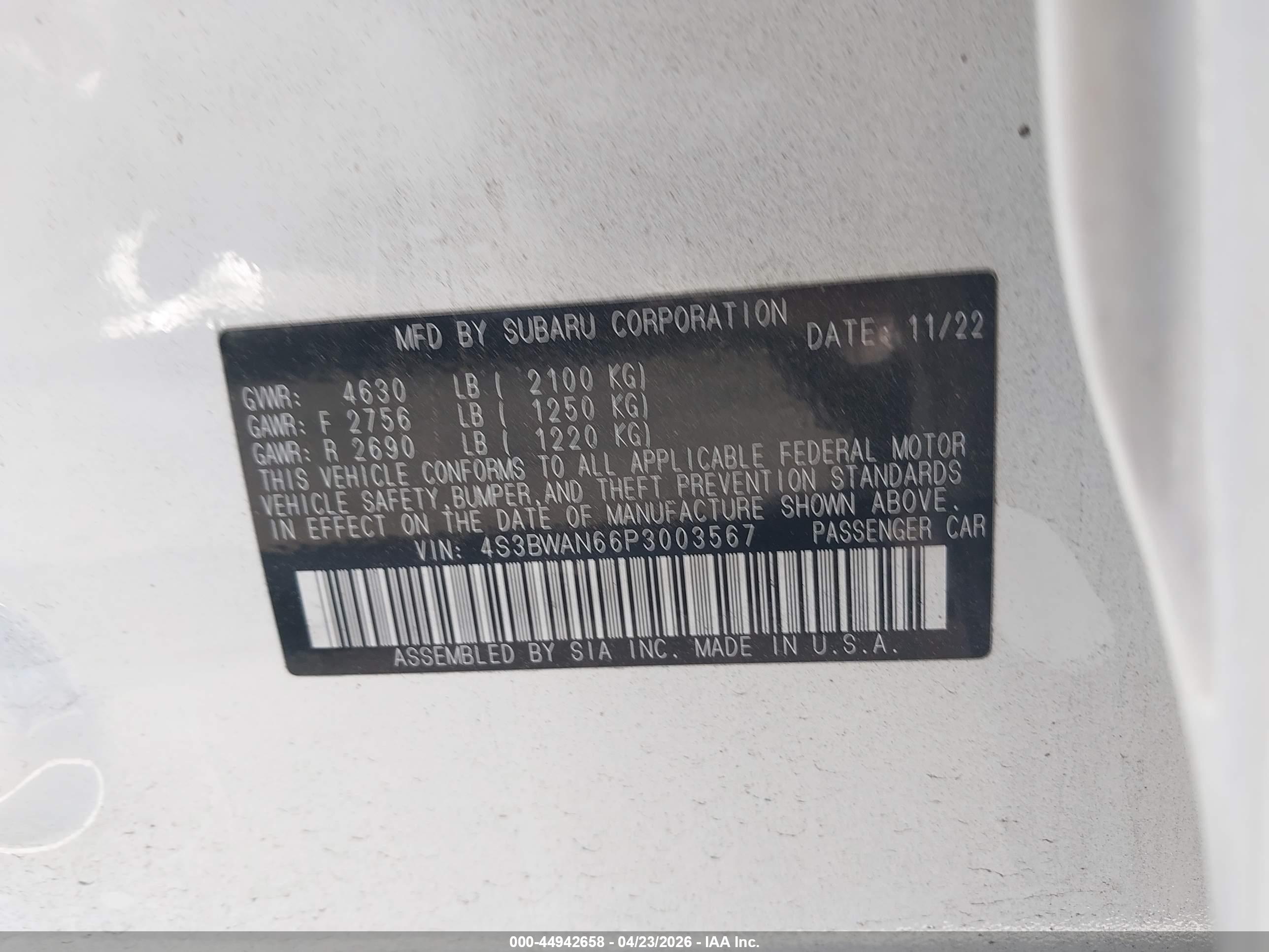 SUBARU LEGACY image 9
