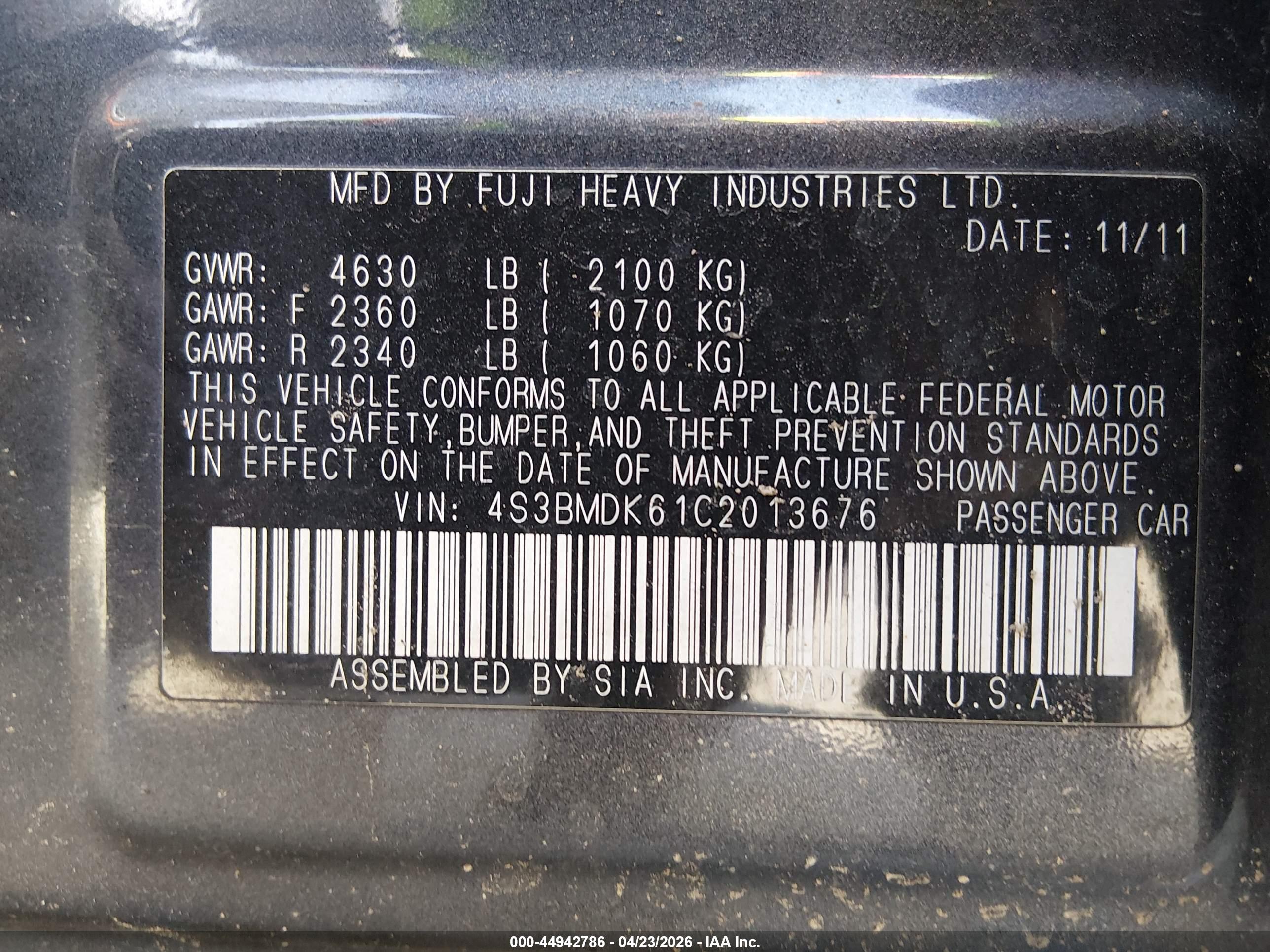SUBARU LEGACY image 9