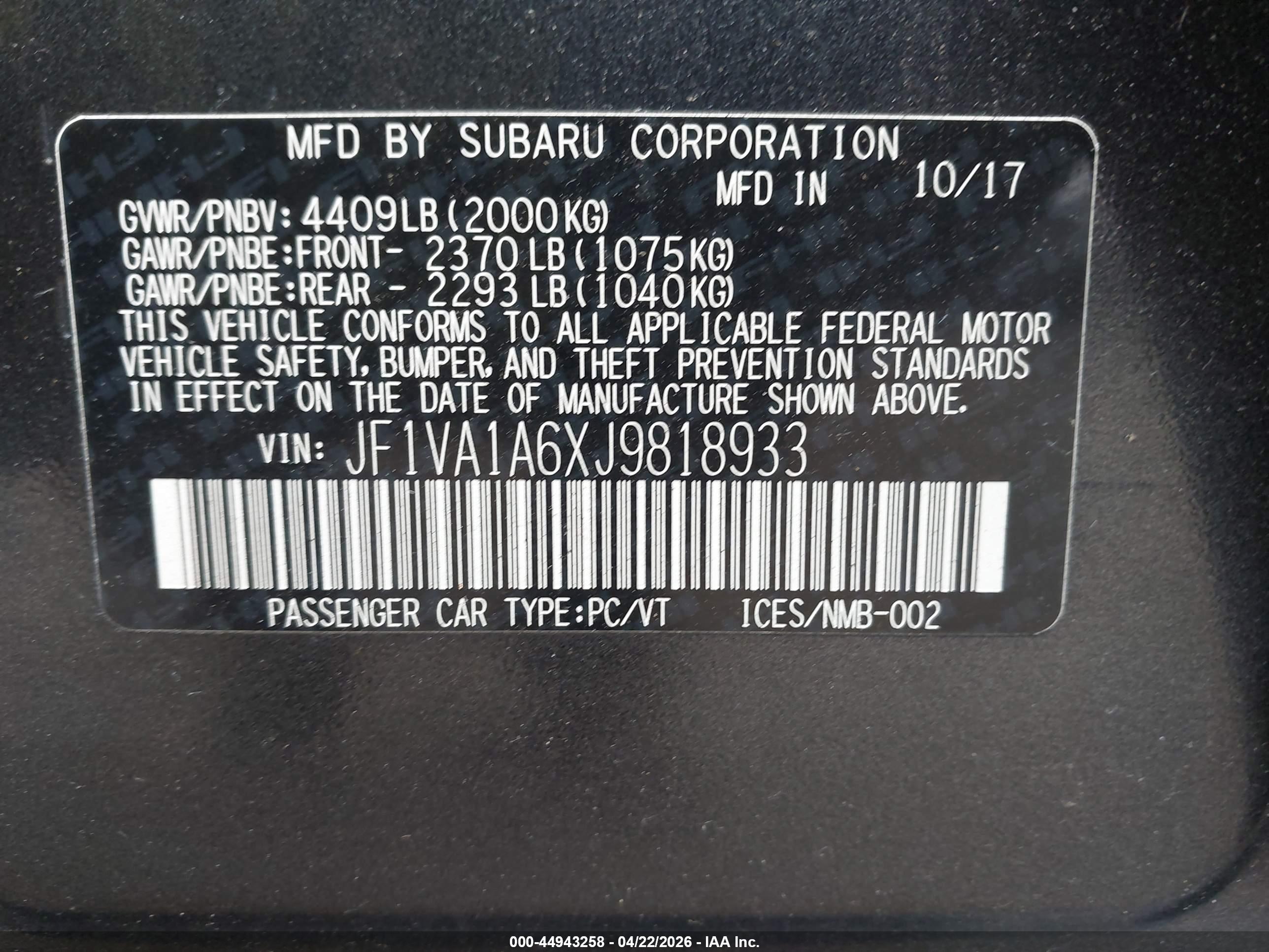 SUBARU WRX image 9