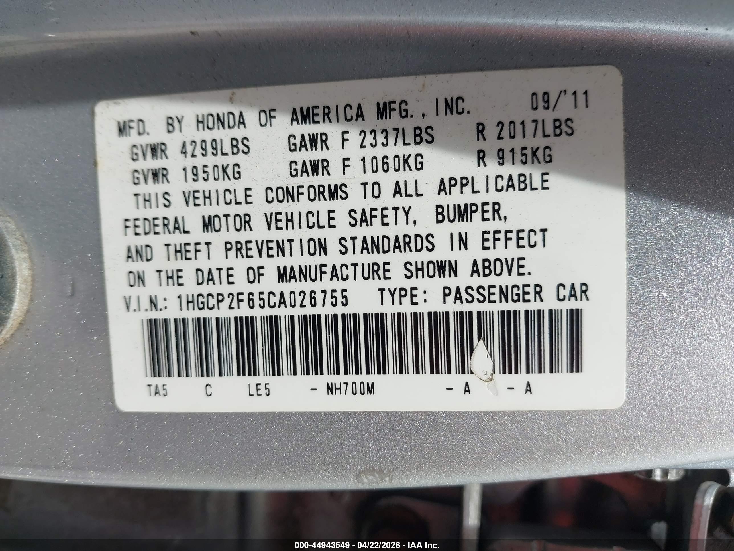 HONDA ACCORD image 9