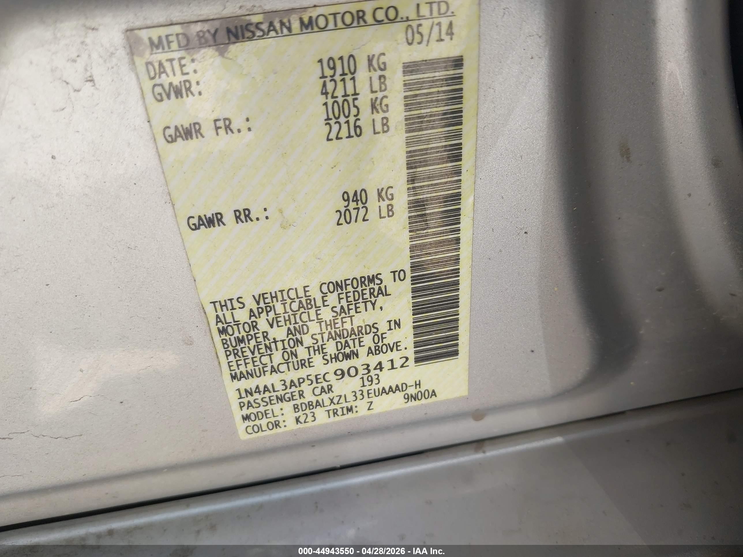 NISSAN ALTIMA image 9