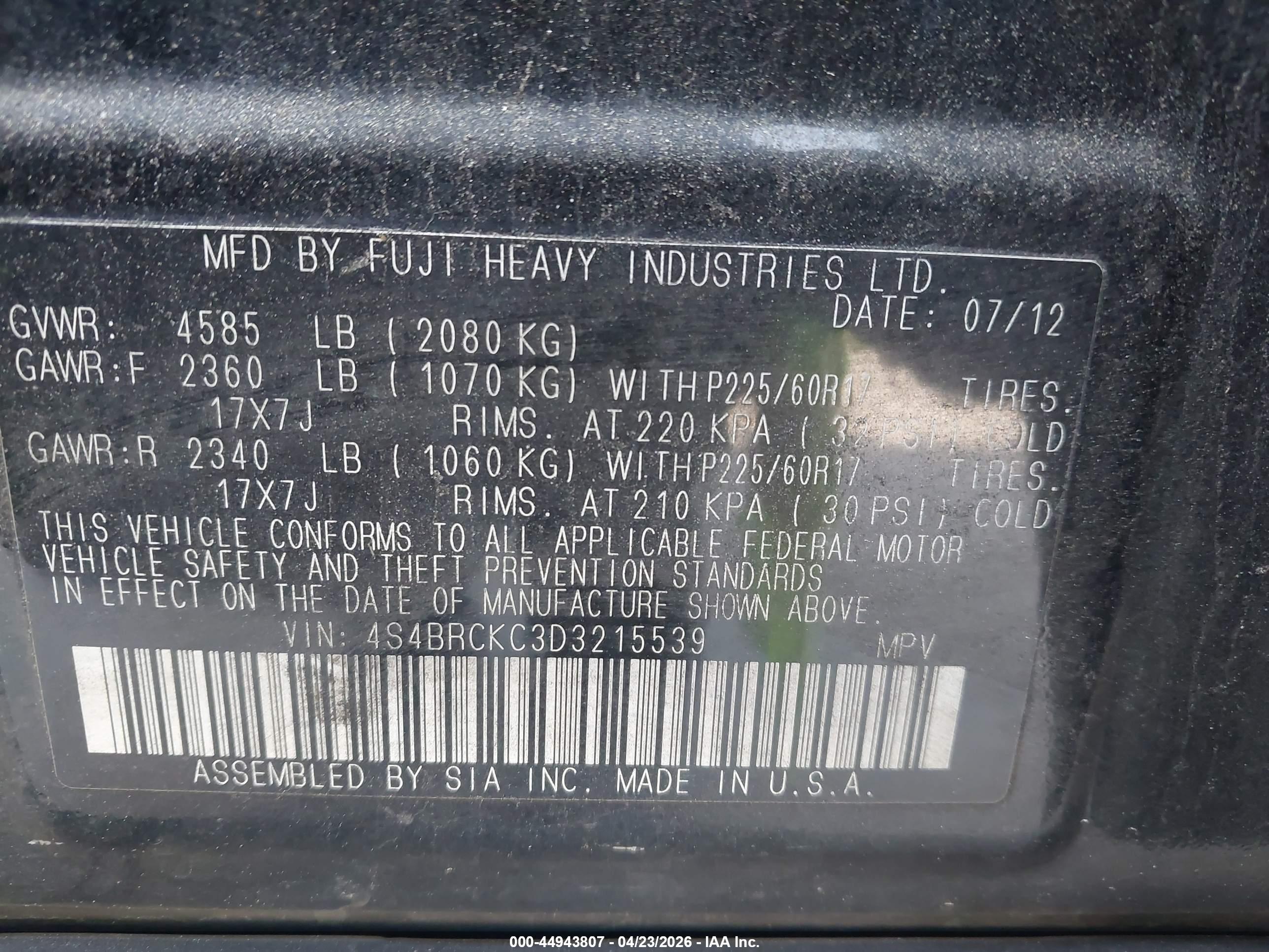 SUBARU OUTBACK image 9