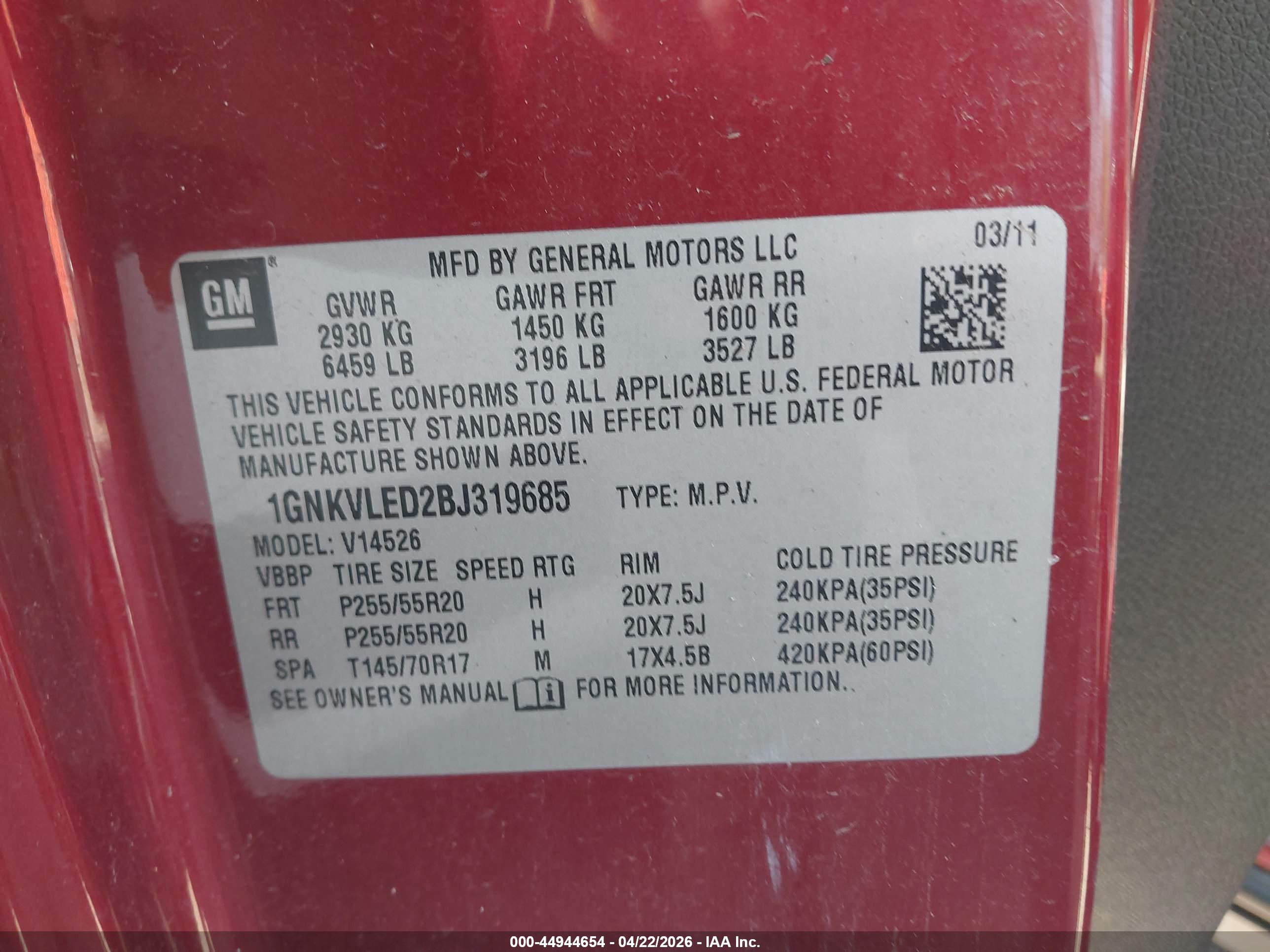 CHEVROLET TRAVERSE image 9