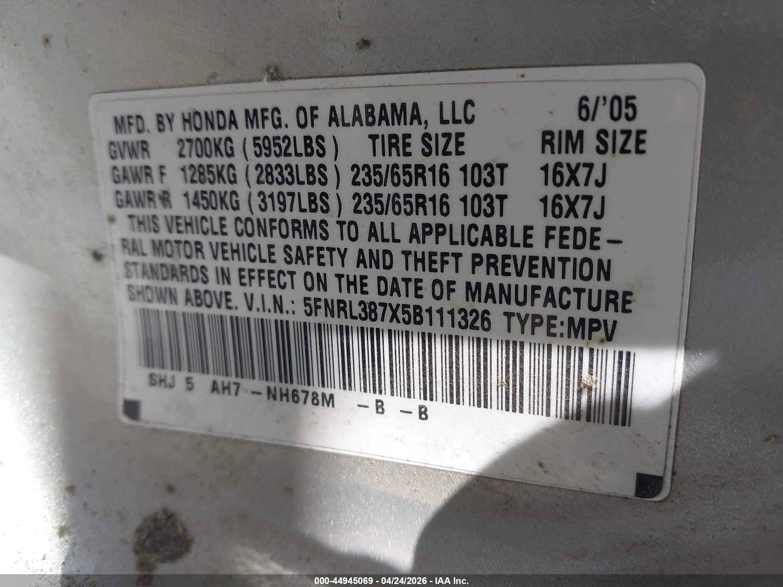 HONDA ODYSSEY image 9