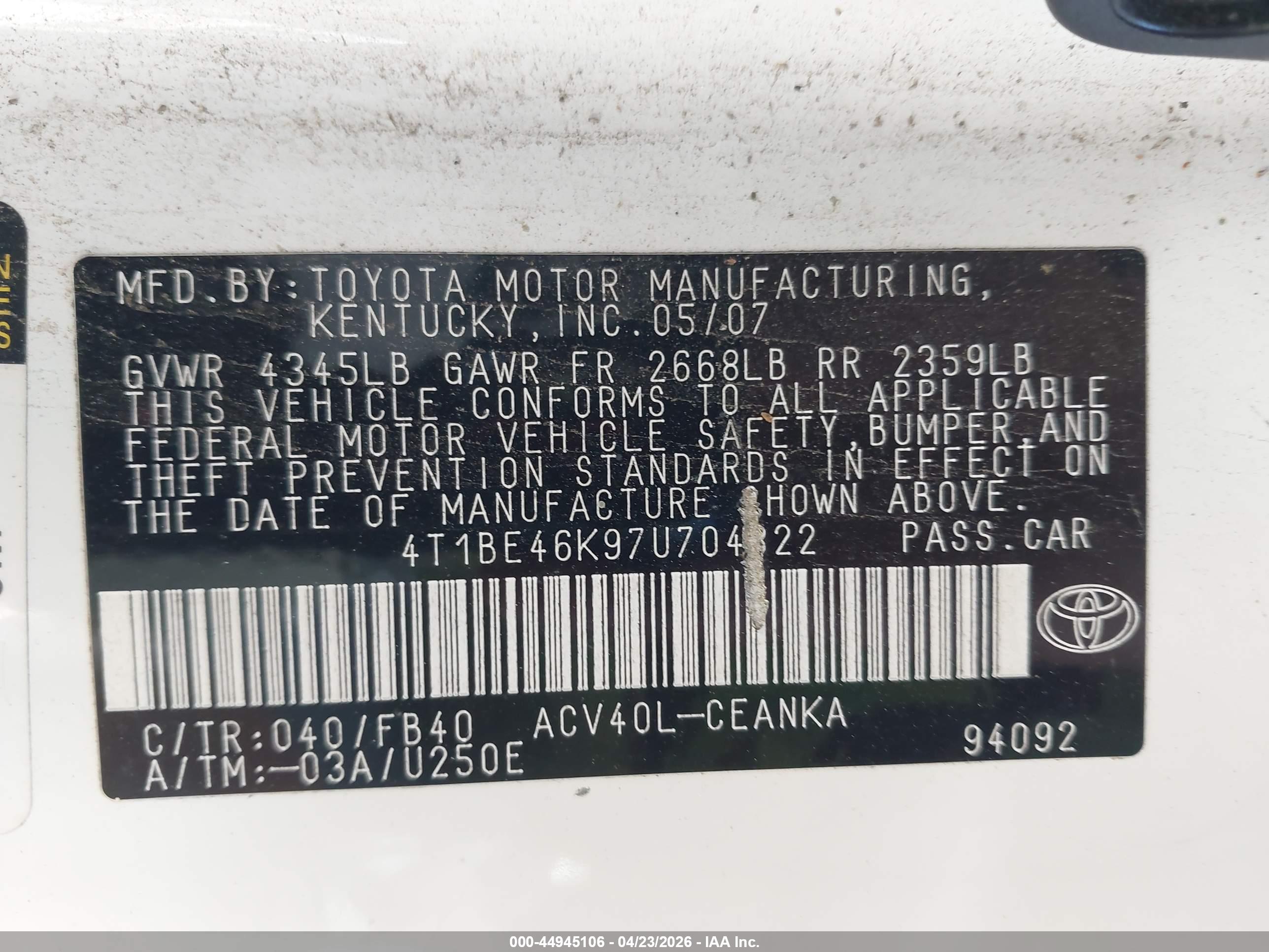 TOYOTA CAMRY image 9