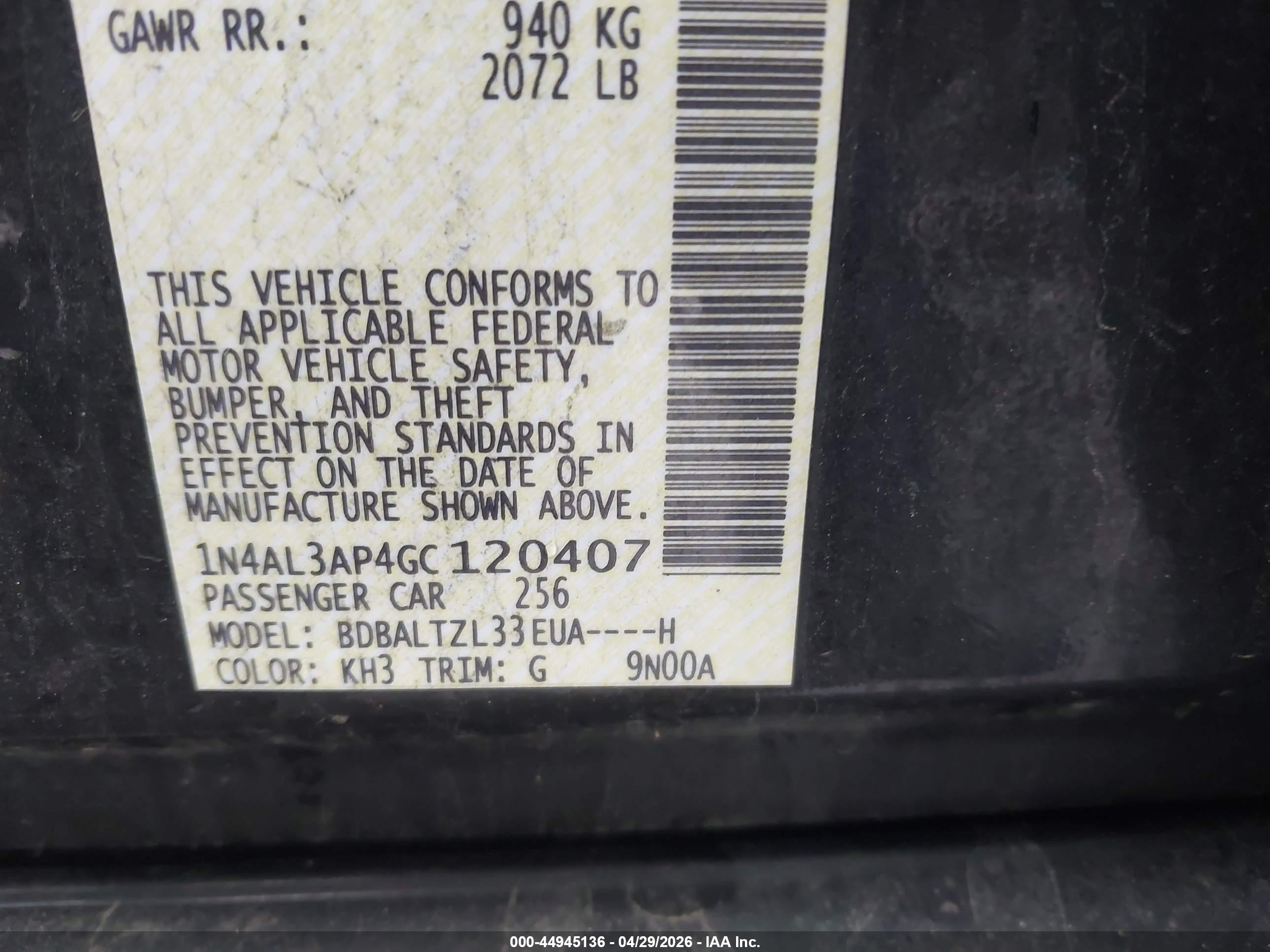 NISSAN ALTIMA image 9