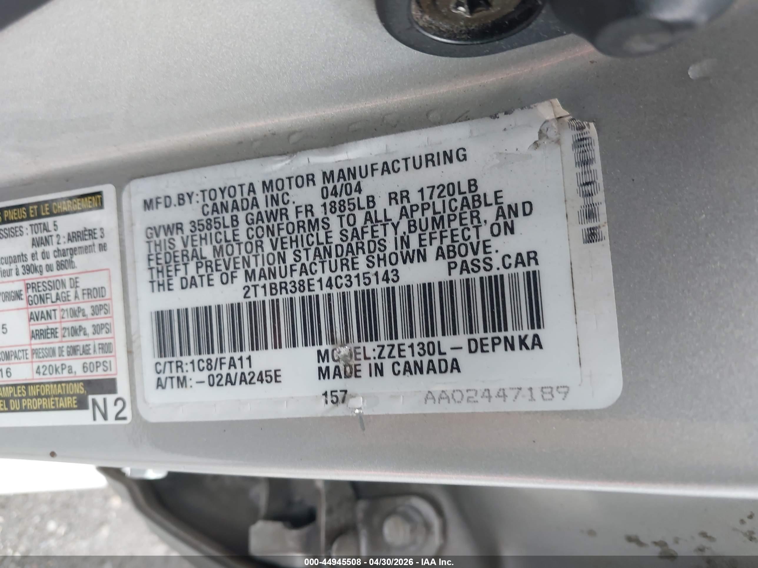 TOYOTA COROLLA image 9