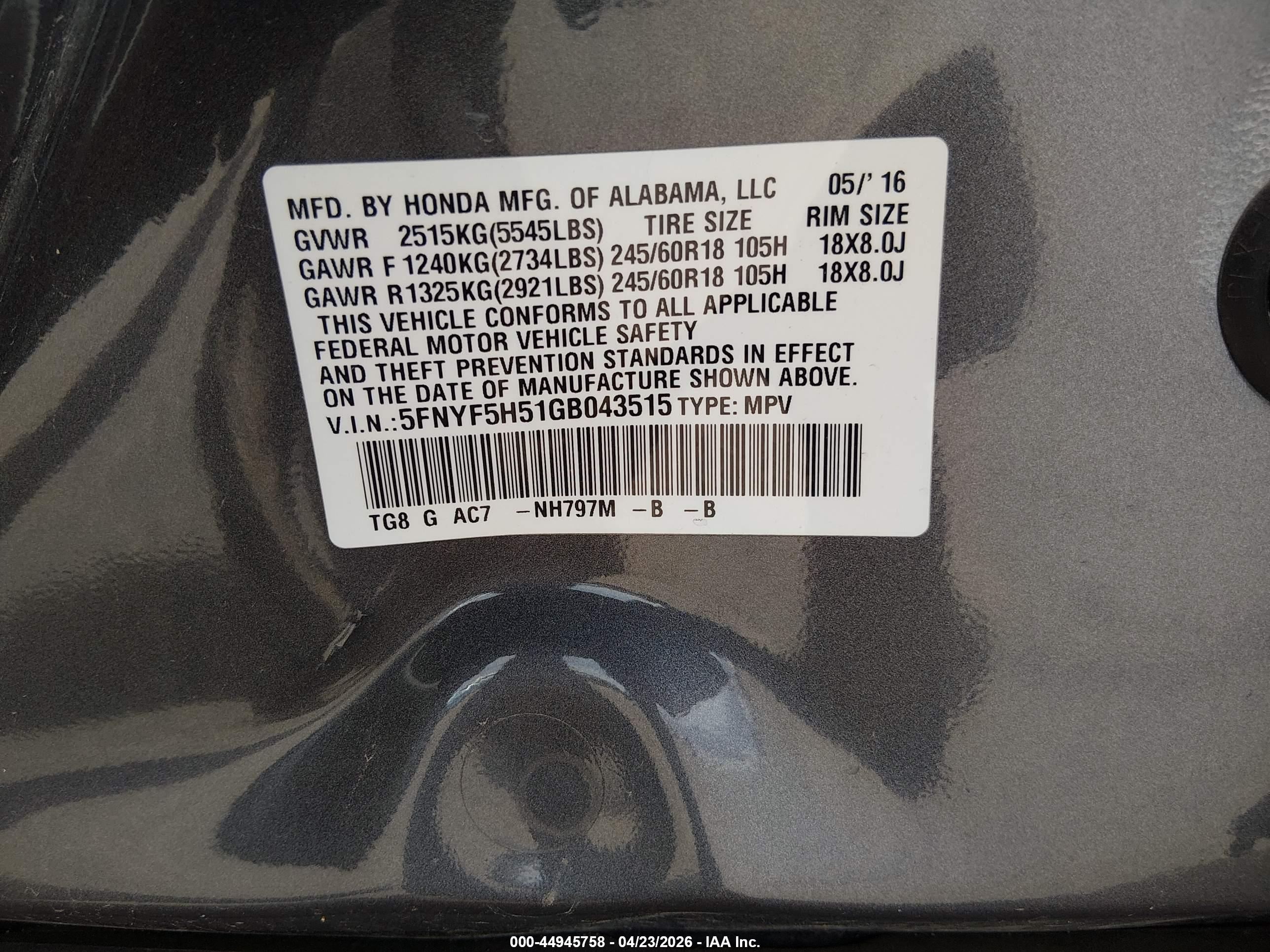 HONDA PILOT image 9