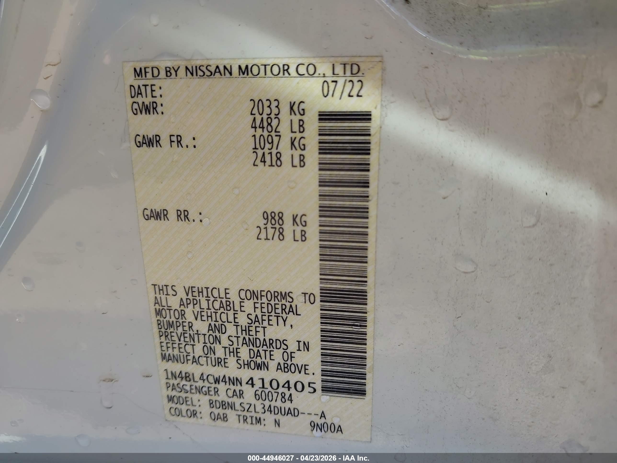 NISSAN ALTIMA image 9