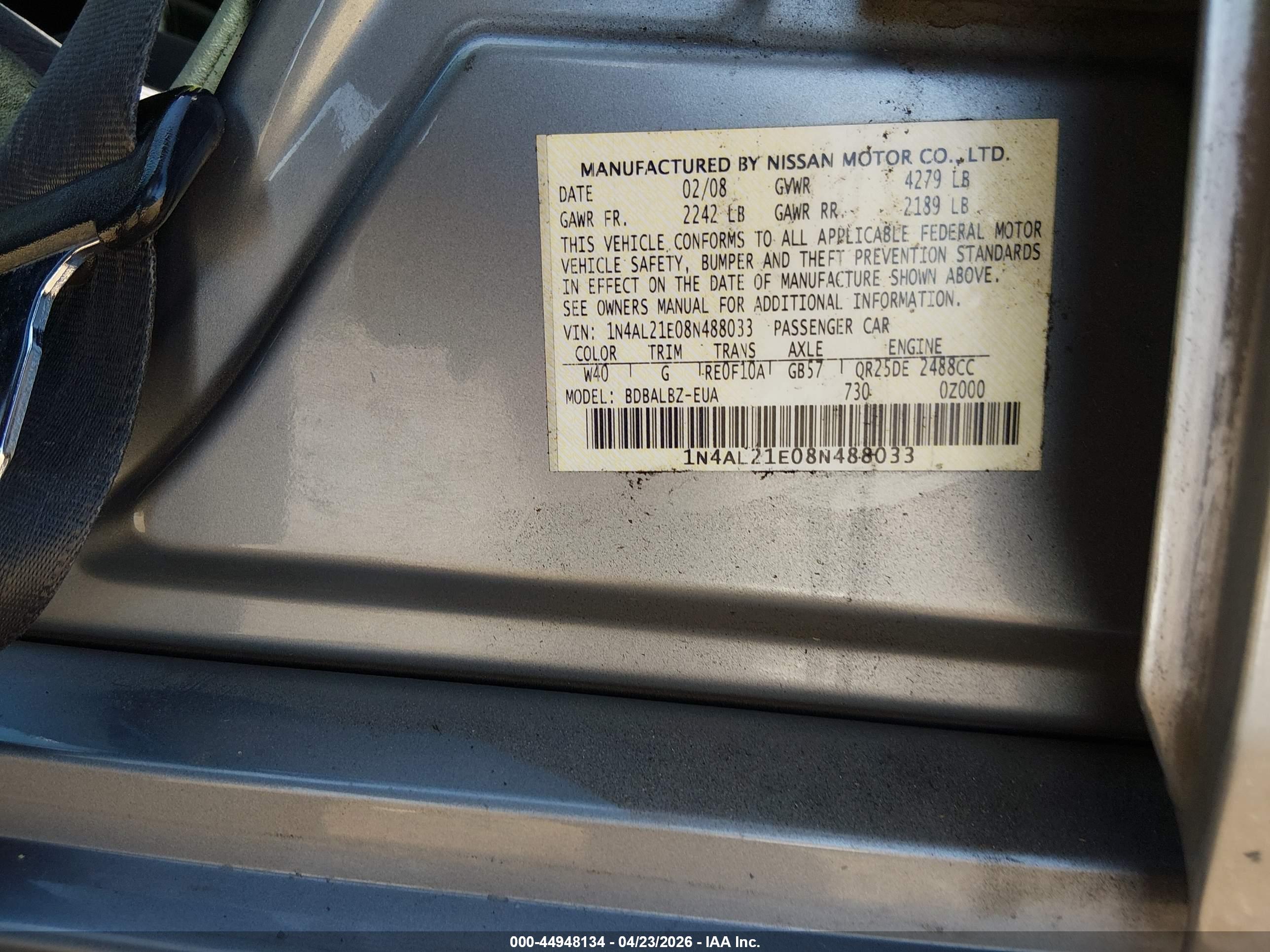 NISSAN ALTIMA image 9