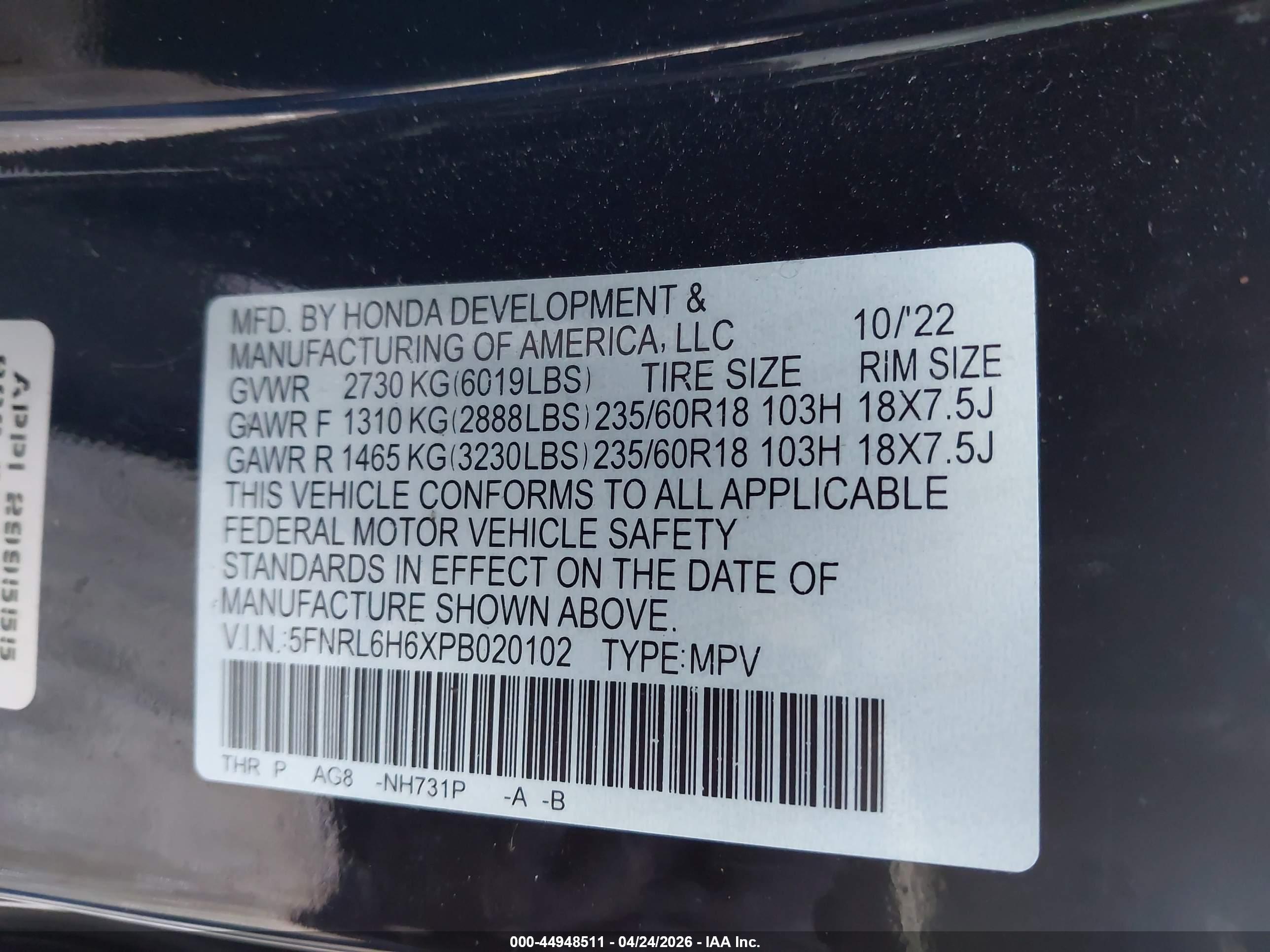 HONDA ODYSSEY image 9