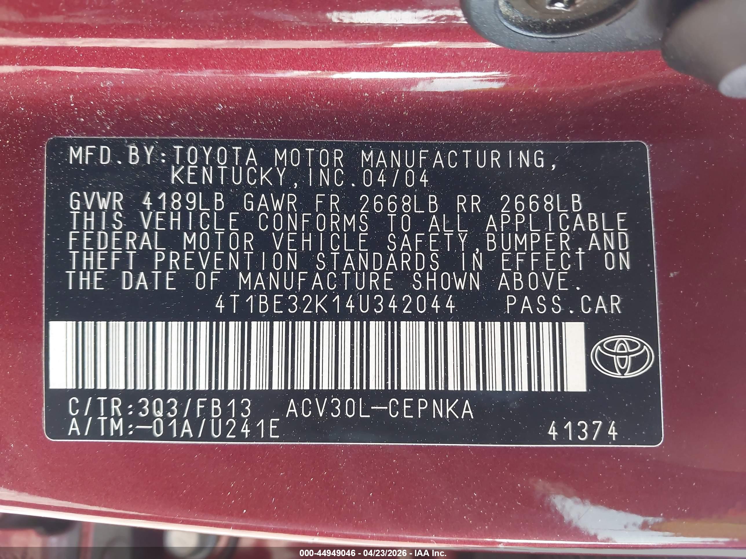TOYOTA CAMRY image 9