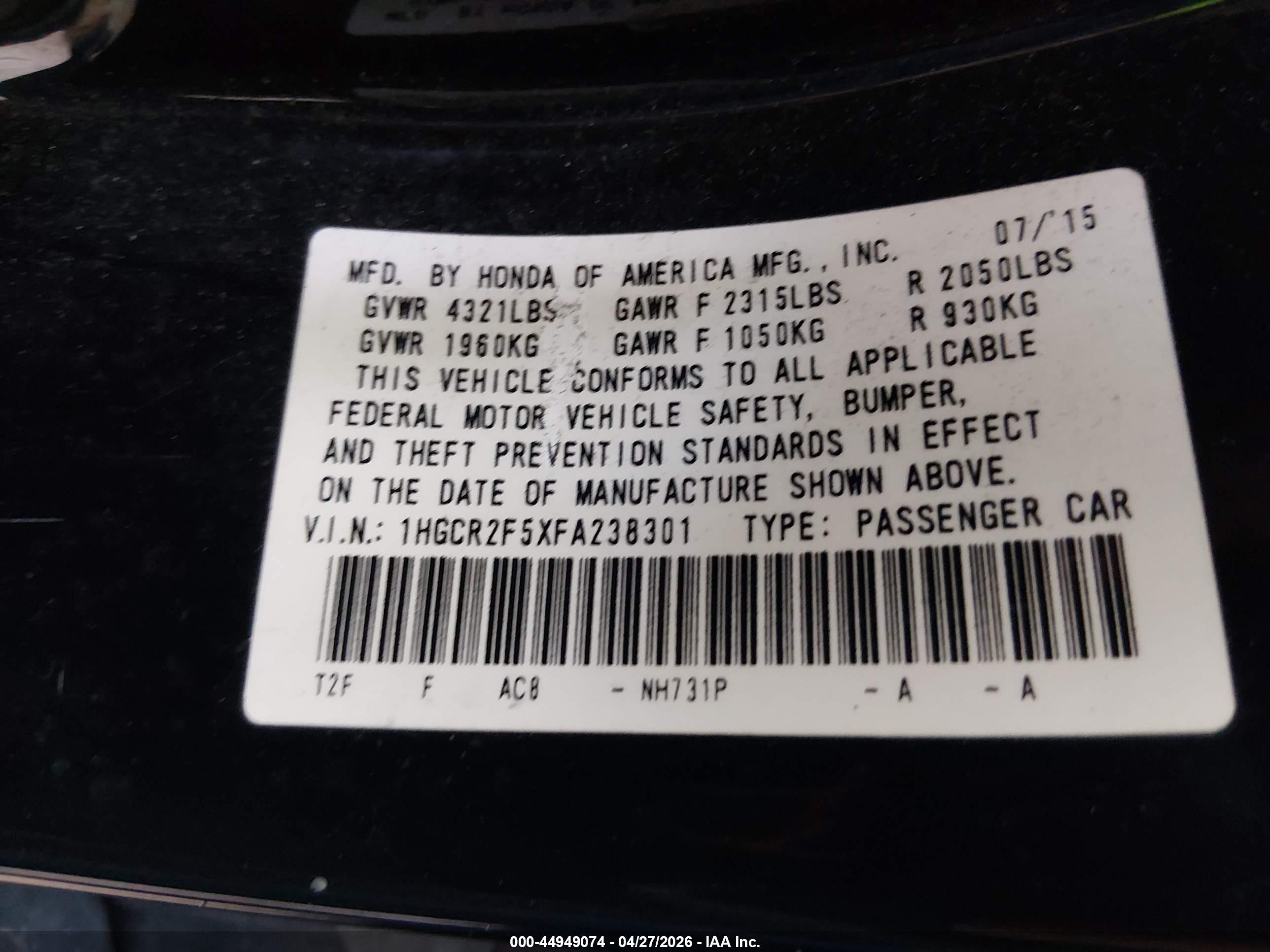 HONDA ACCORD image 9