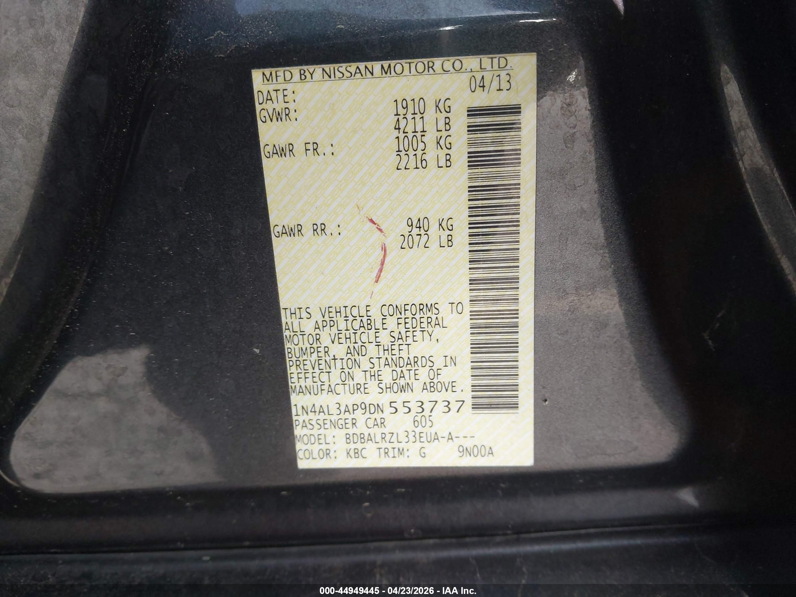 NISSAN ALTIMA image 9
