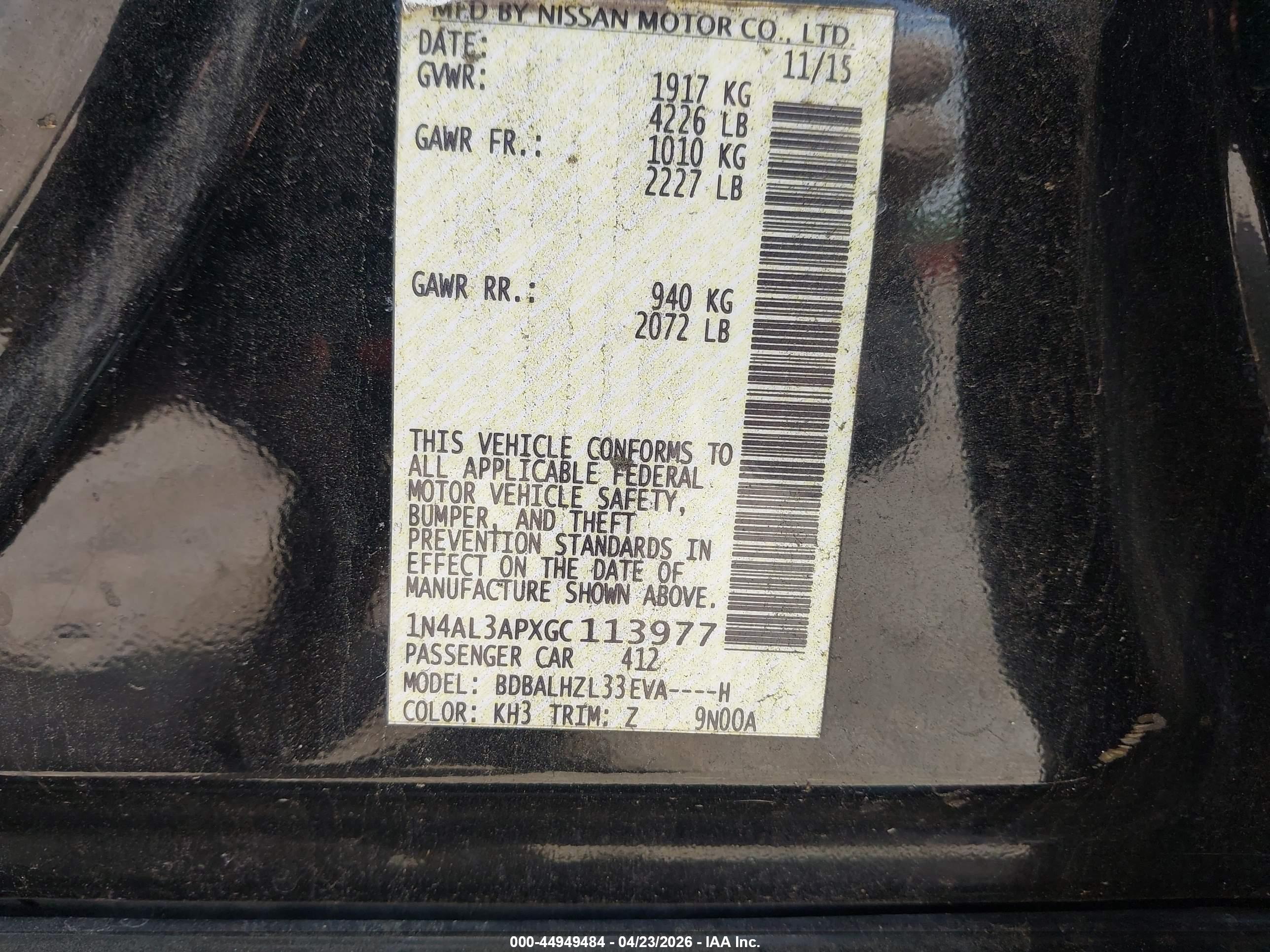 NISSAN ALTIMA image 9