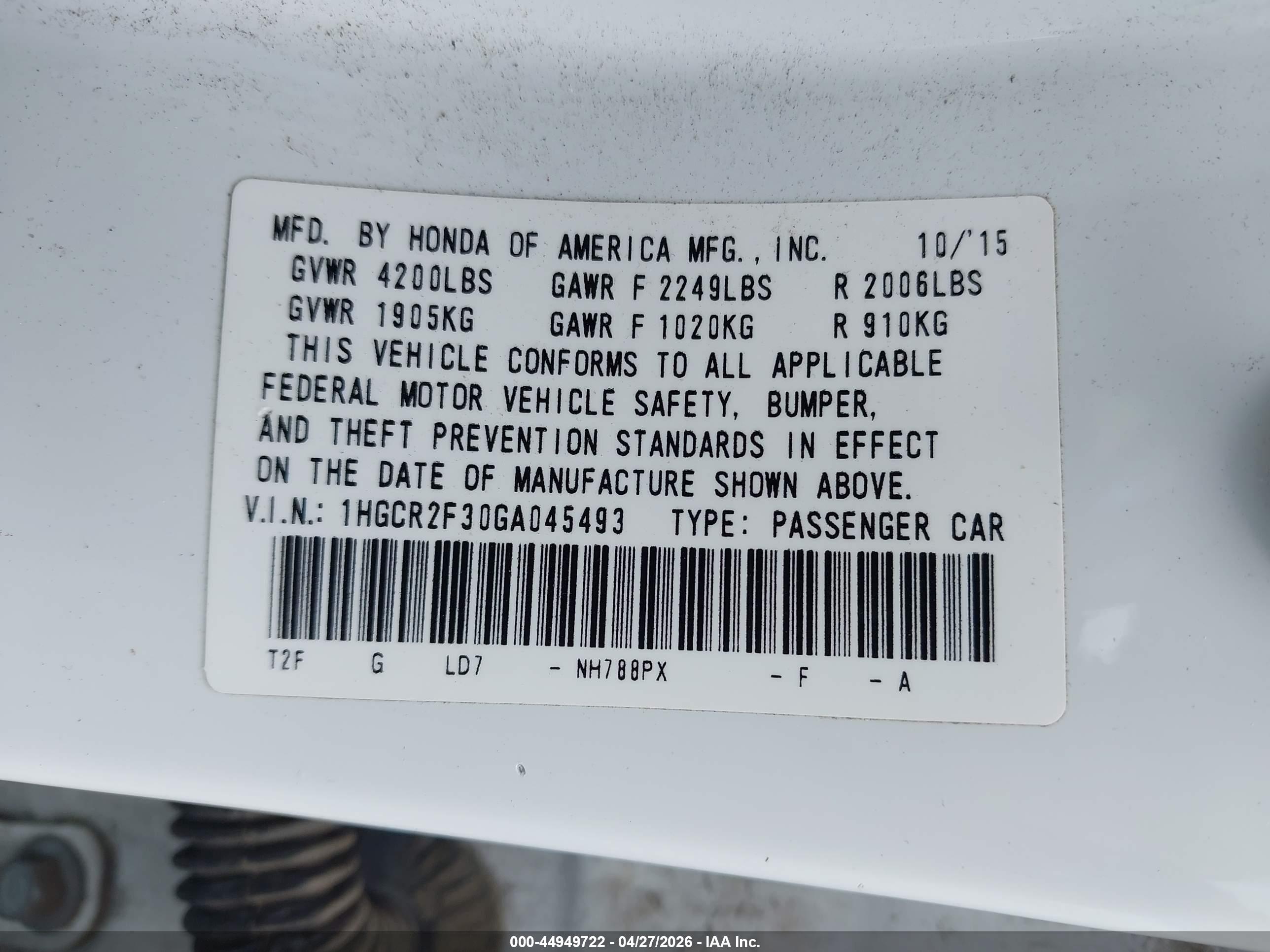 HONDA ACCORD image 9