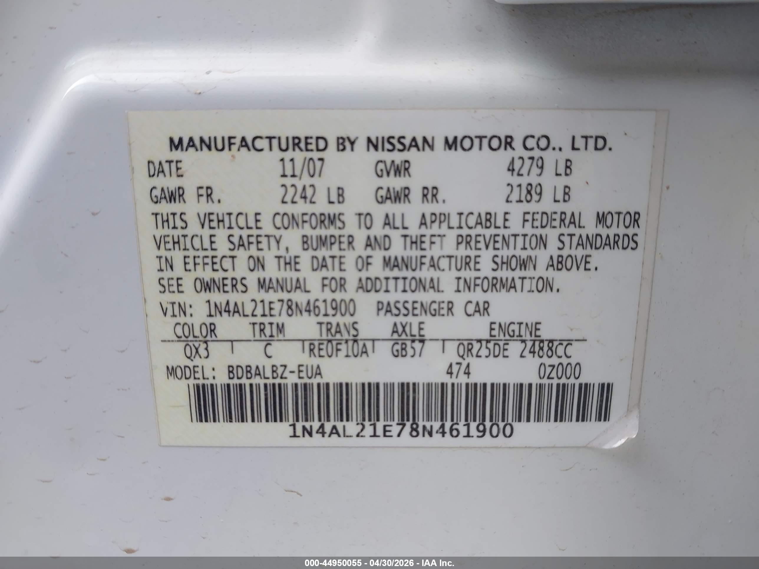 NISSAN ALTIMA image 9