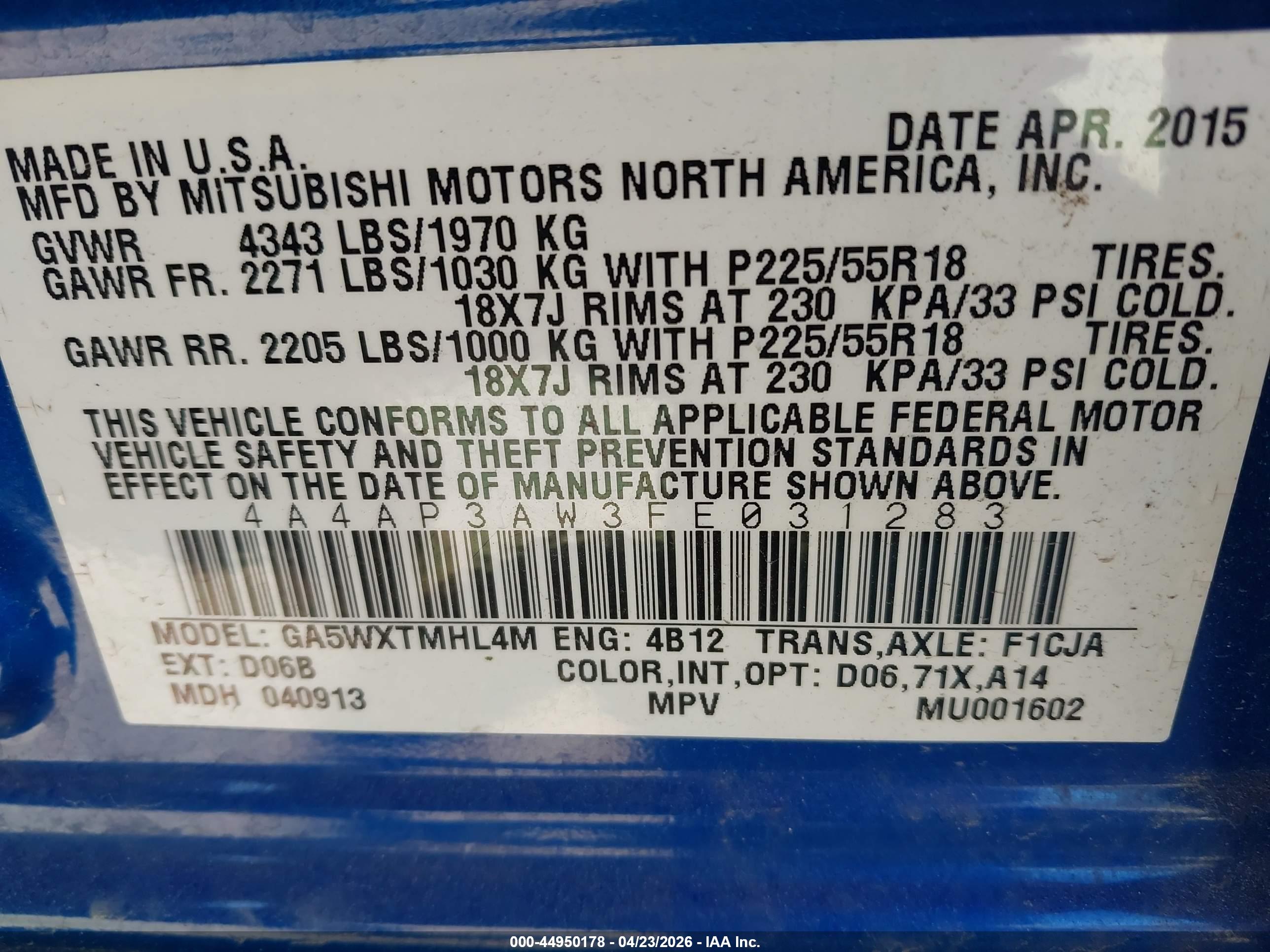 MITSUBISHI OUTLANDER image 9