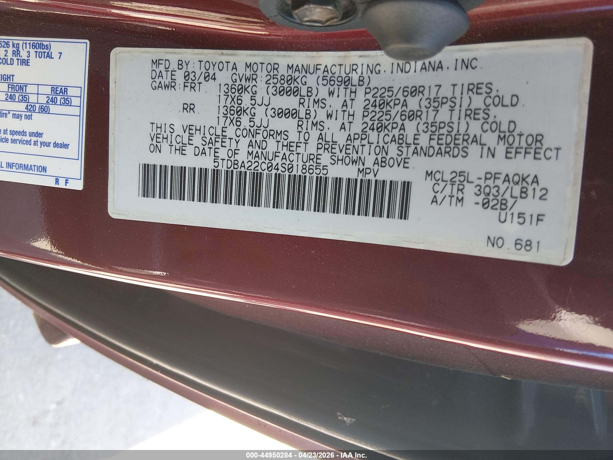 TOYOTA SIENNA image 9