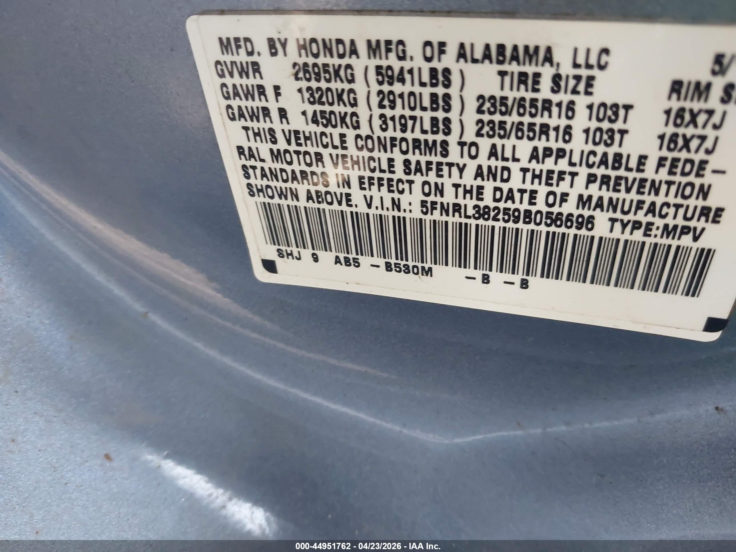 HONDA ODYSSEY image 9
