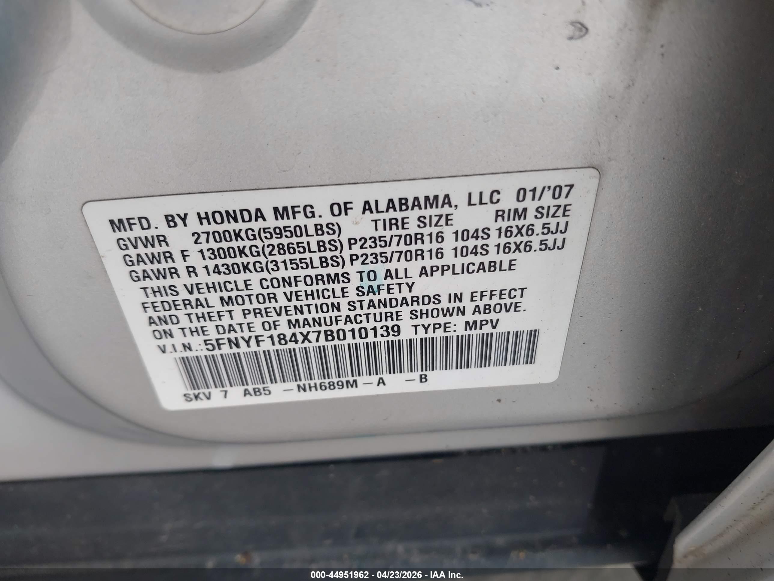 HONDA PILOT image 9