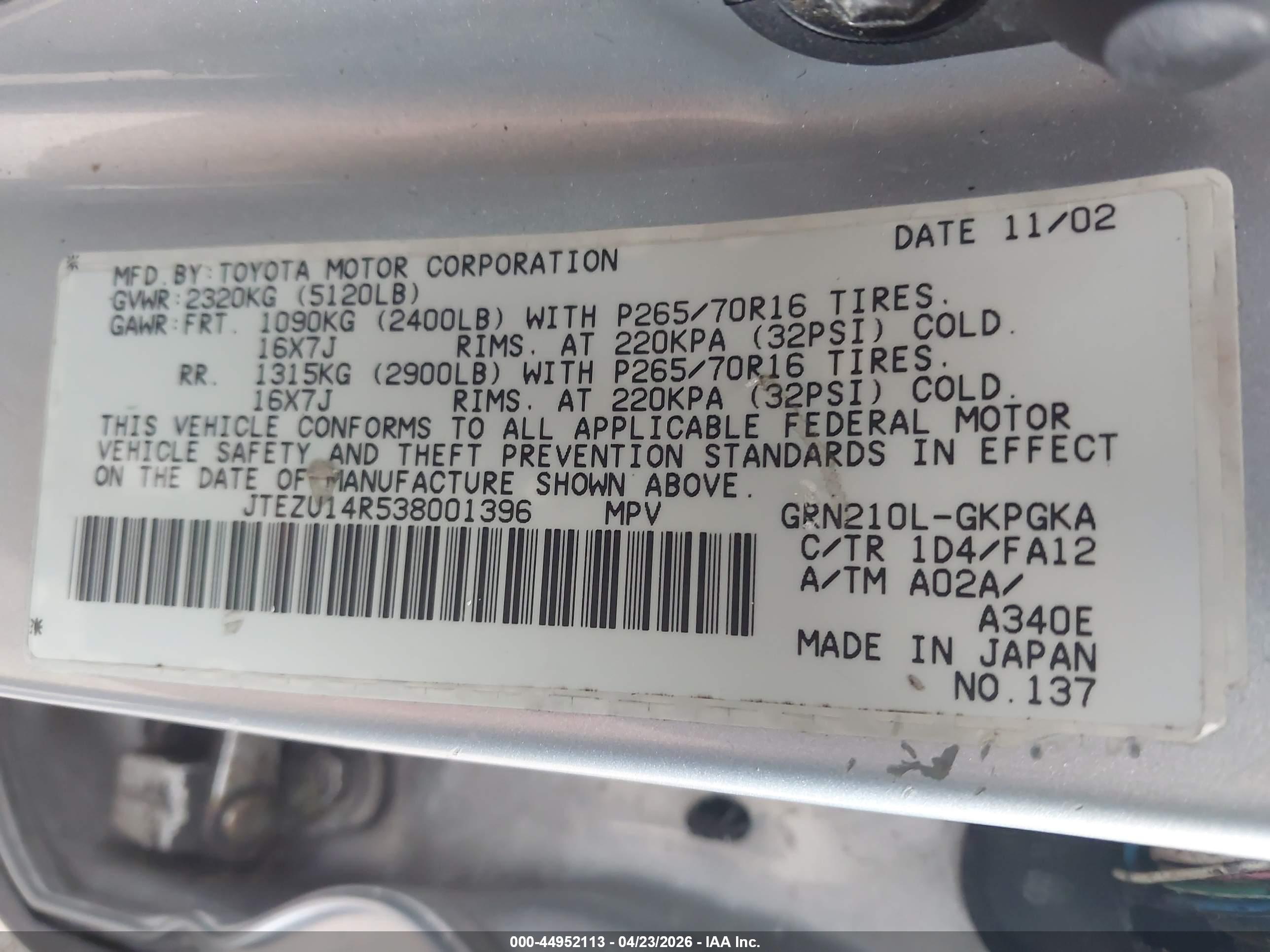 TOYOTA 4RUNNER image 9