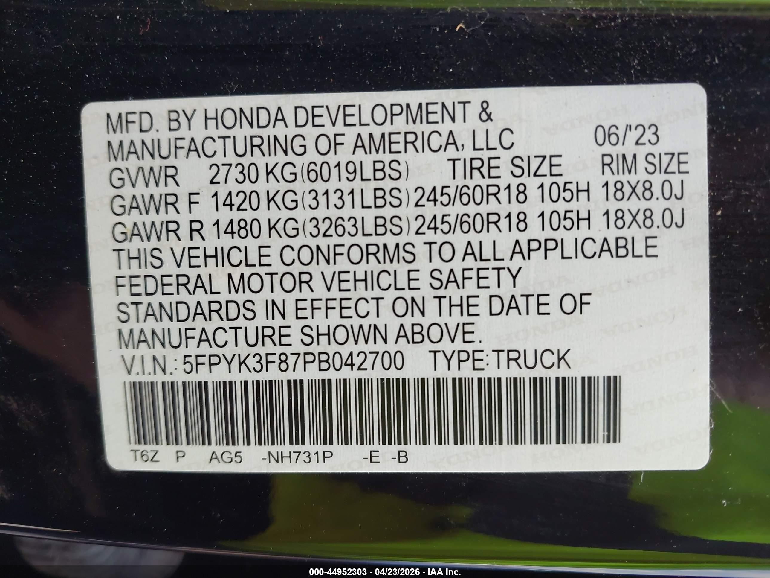 HONDA RIDGELINE image 9