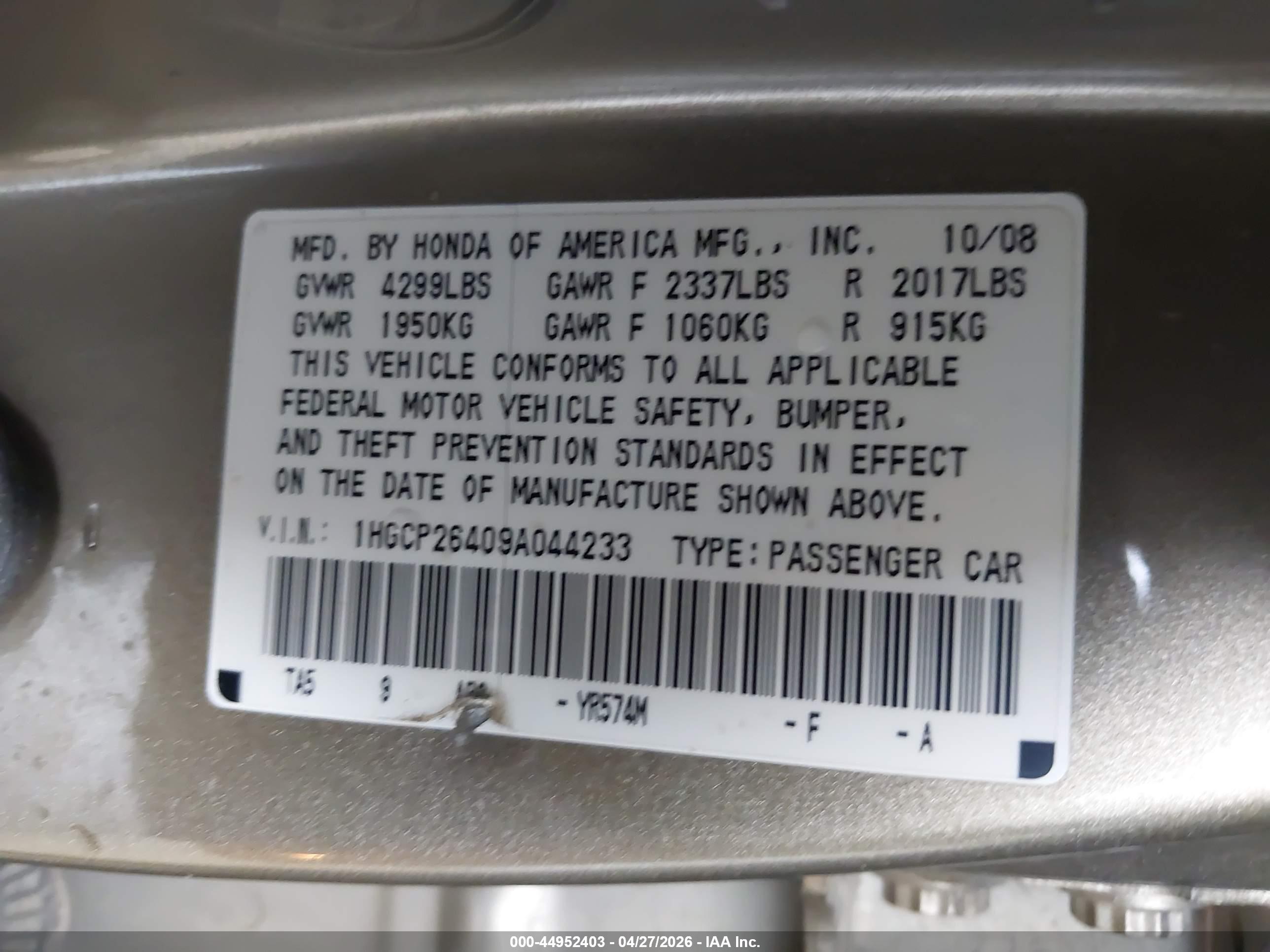 HONDA ACCORD image 9