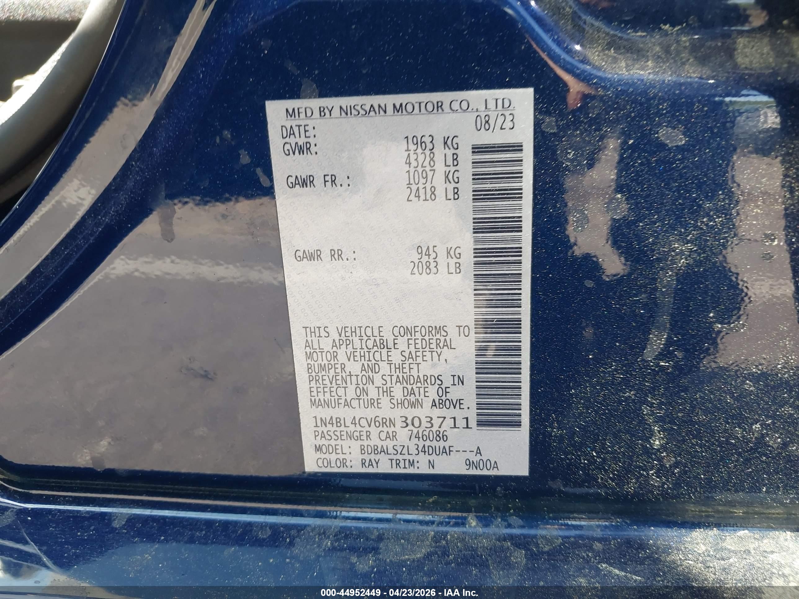 NISSAN ALTIMA image 9