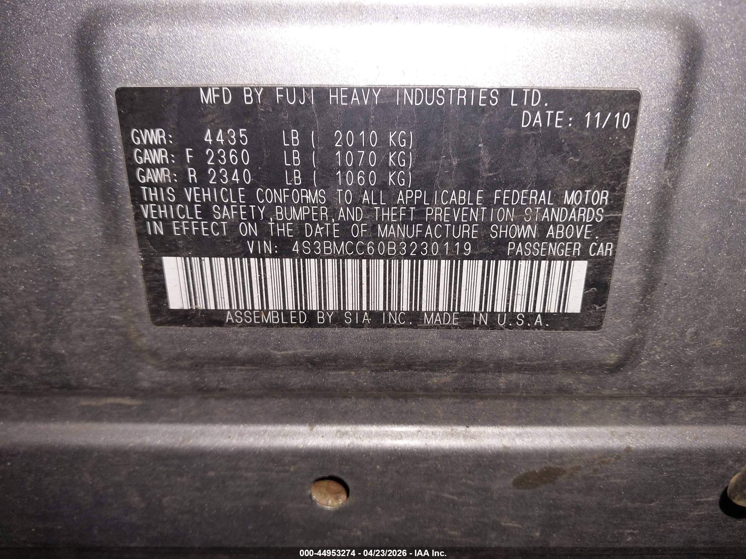SUBARU LEGACY image 9