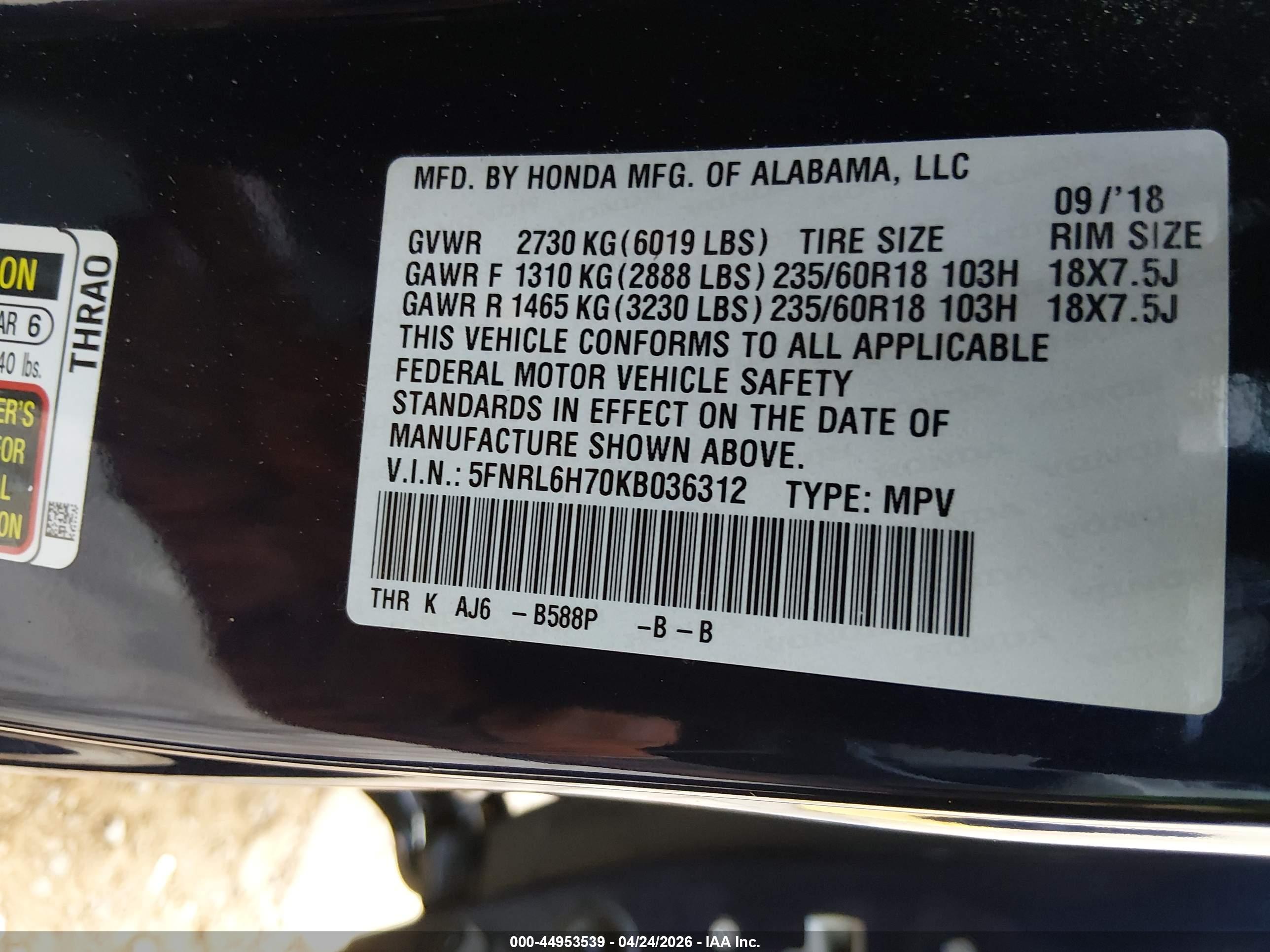 HONDA ODYSSEY image 9