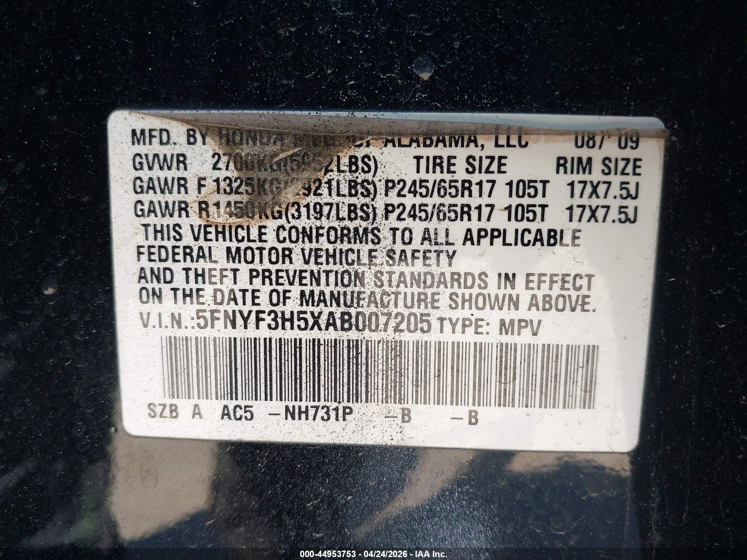 HONDA PILOT image 9