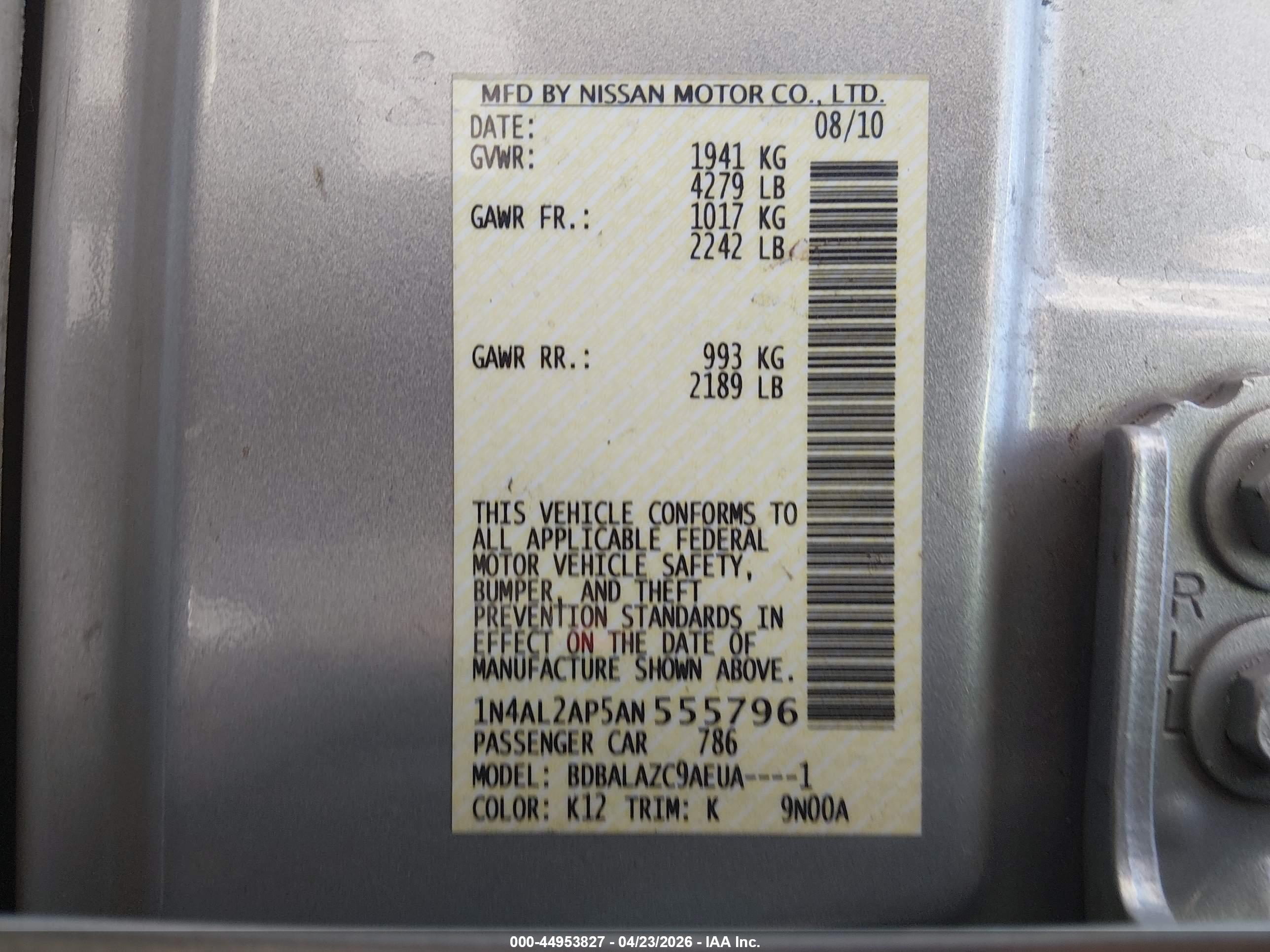 NISSAN ALTIMA image 9
